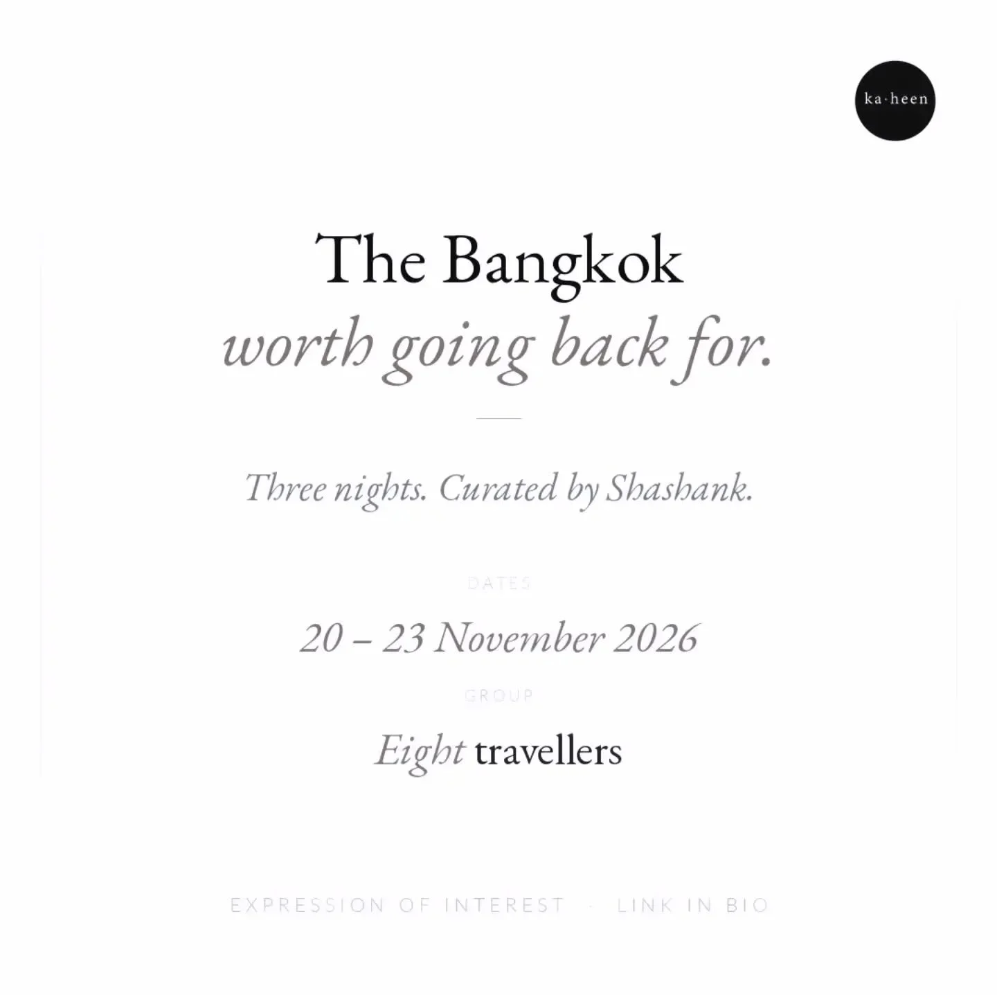 Most of you have already seen Bangkok. The temples, the river, the palace. There is nothing wrong with any of it&mdash;it just isn't the reason to go back.

Three nights in November, eight people, and a version of the city built entirely around coffe