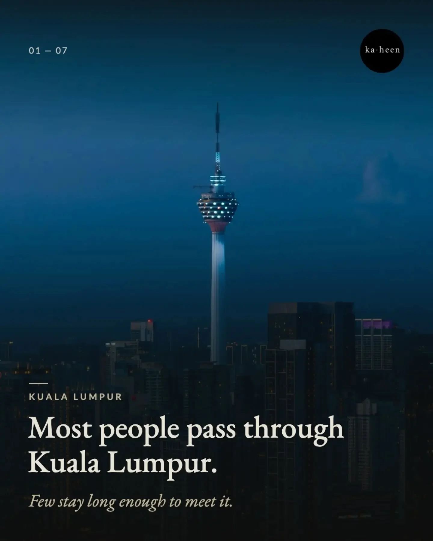 A Malay village still standing in the shadow of the Towers. A single Chinatown lane, resorted and quiet before nine. The market where the city does its own shopping. A neighbourhood that runs on coffee and bookshops. This is the only start of KL and 