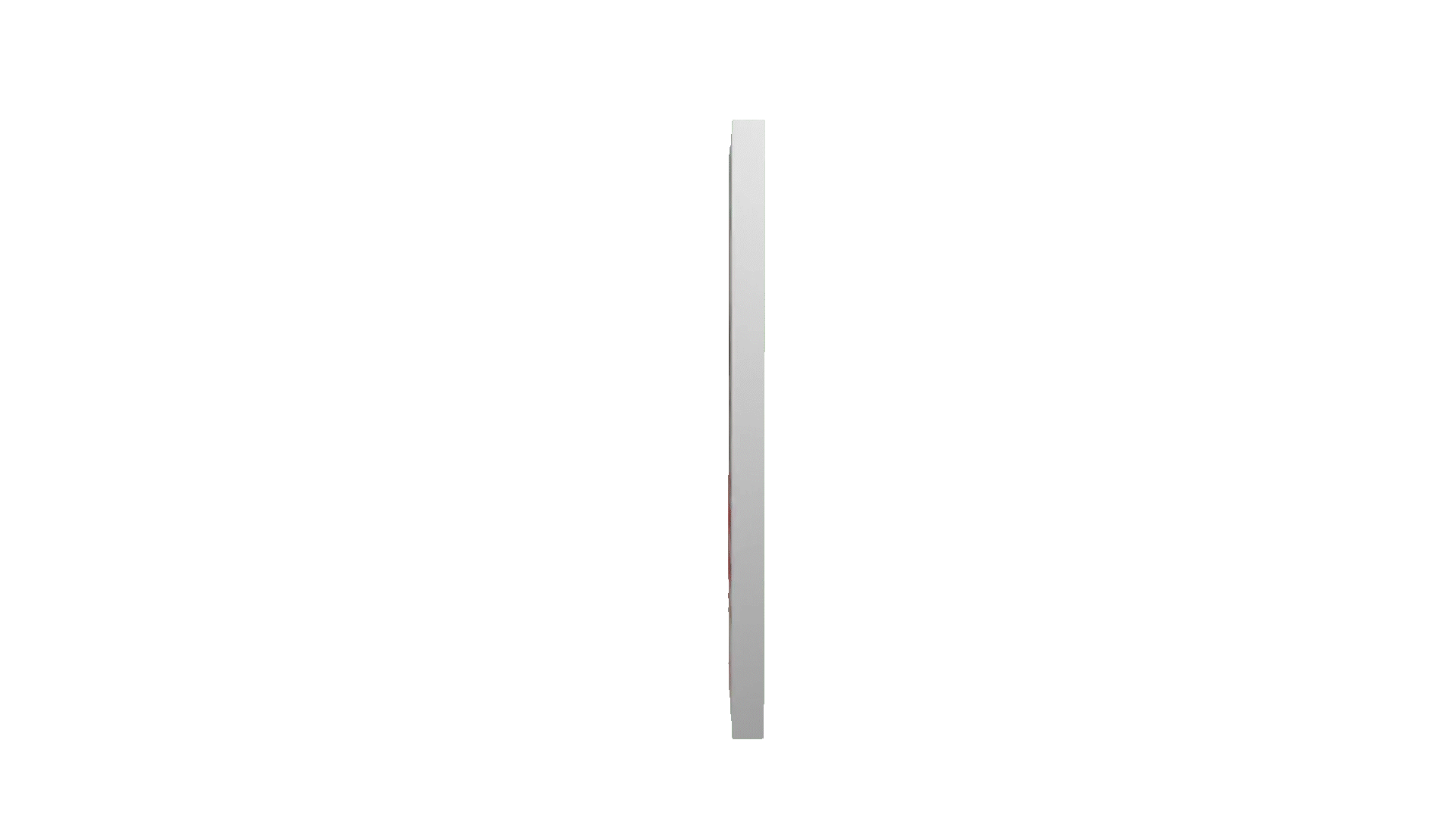 Tall, thin, white rectangular object centered against a black background.