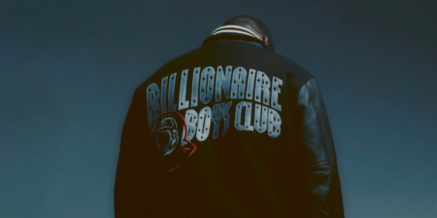 Billionaire Boys Club varsity logo on a black jacket
