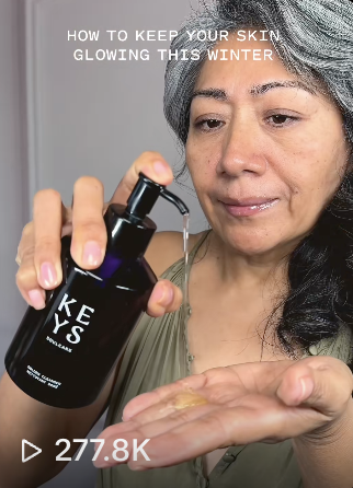 Creator showing a Keys Soulcare product in a social video