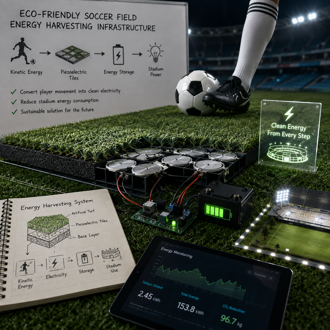 Eco-Friendly Soccer Field Energy Harvesting Infrastructure