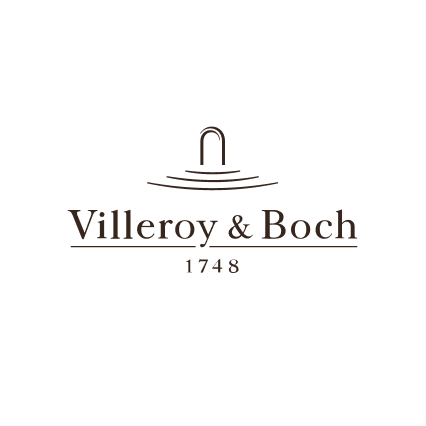 Das Logo von Villeroy & Boch mit Wasserquelle, Firmennamen und Gründungsjahr 1748.
