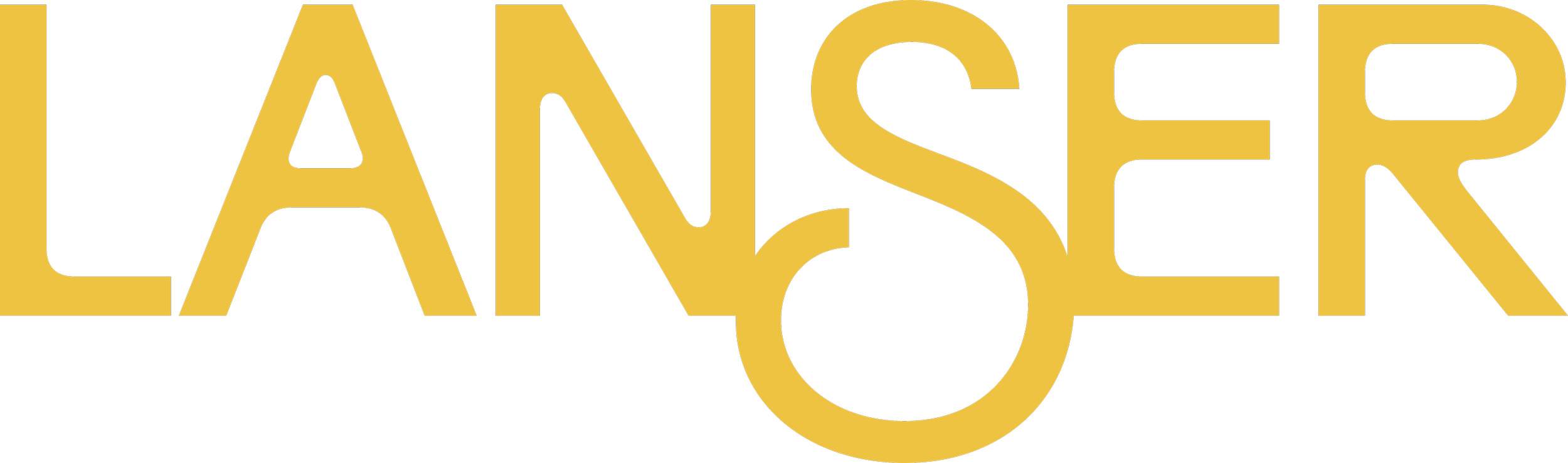 Das Wort "LANSER" in großer, goldener Schrift auf schwarzem Hintergrund.
