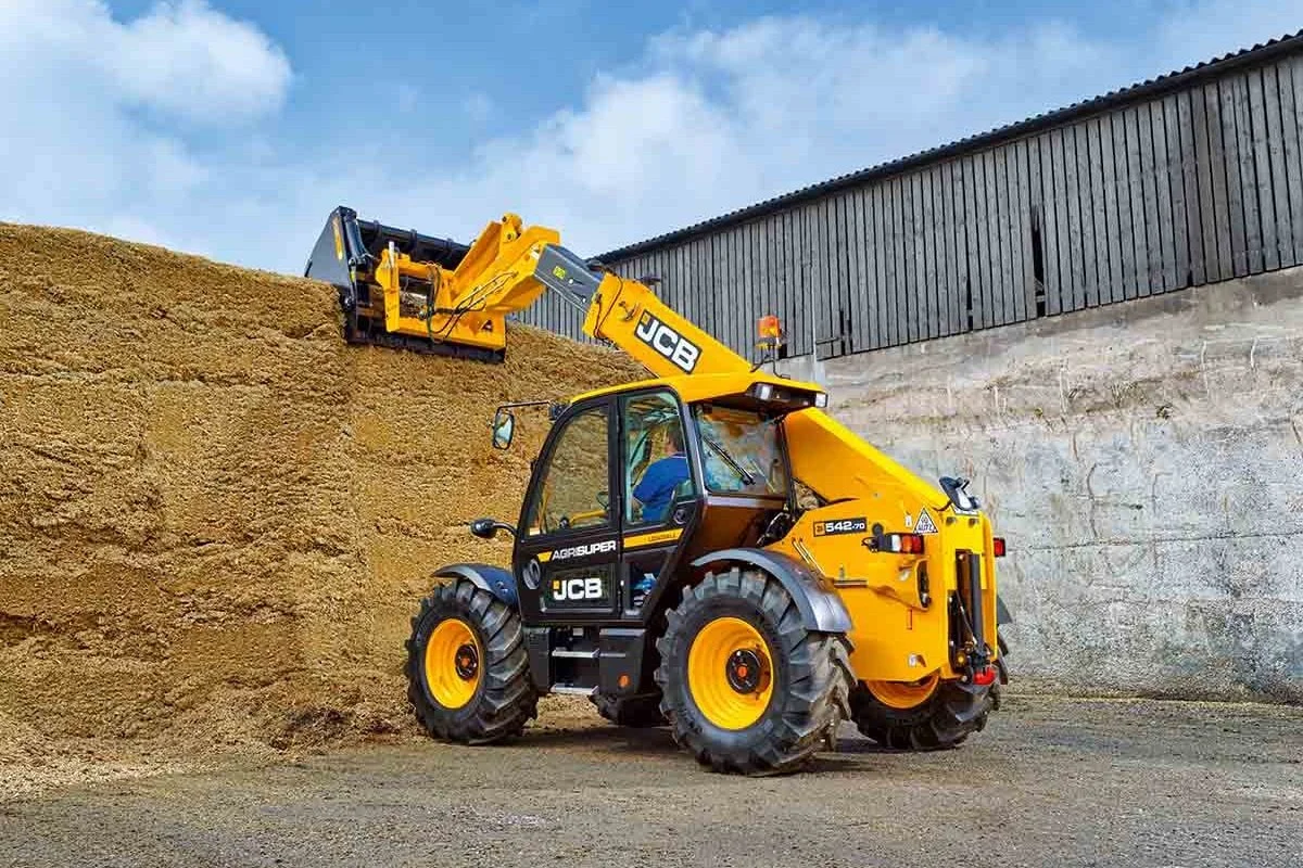 JCB telehandler working at a silage clamp