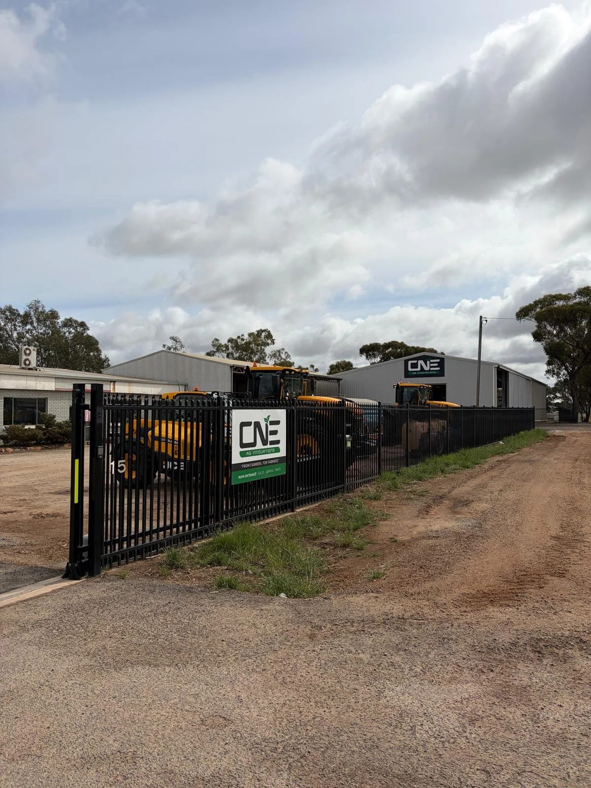 CNE Ag Innovations Northam dealership yard and signage