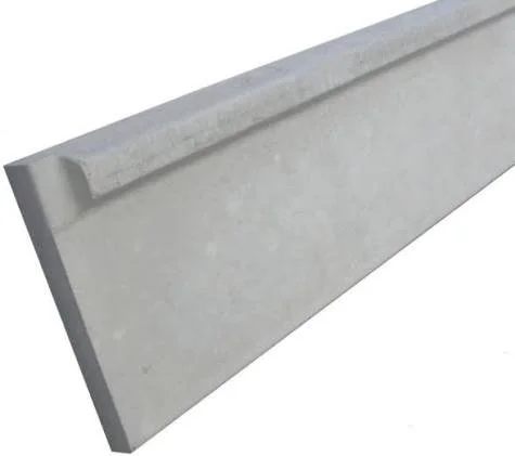 Plaque de soubassement béton - 1/2 chaperon - 250 x 25 x 3,5 cm - Gris béton