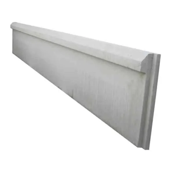 Plaque de soubassement béton - 1/2 chaperon - 250 x 35 x 3,5 cm - Gris béton