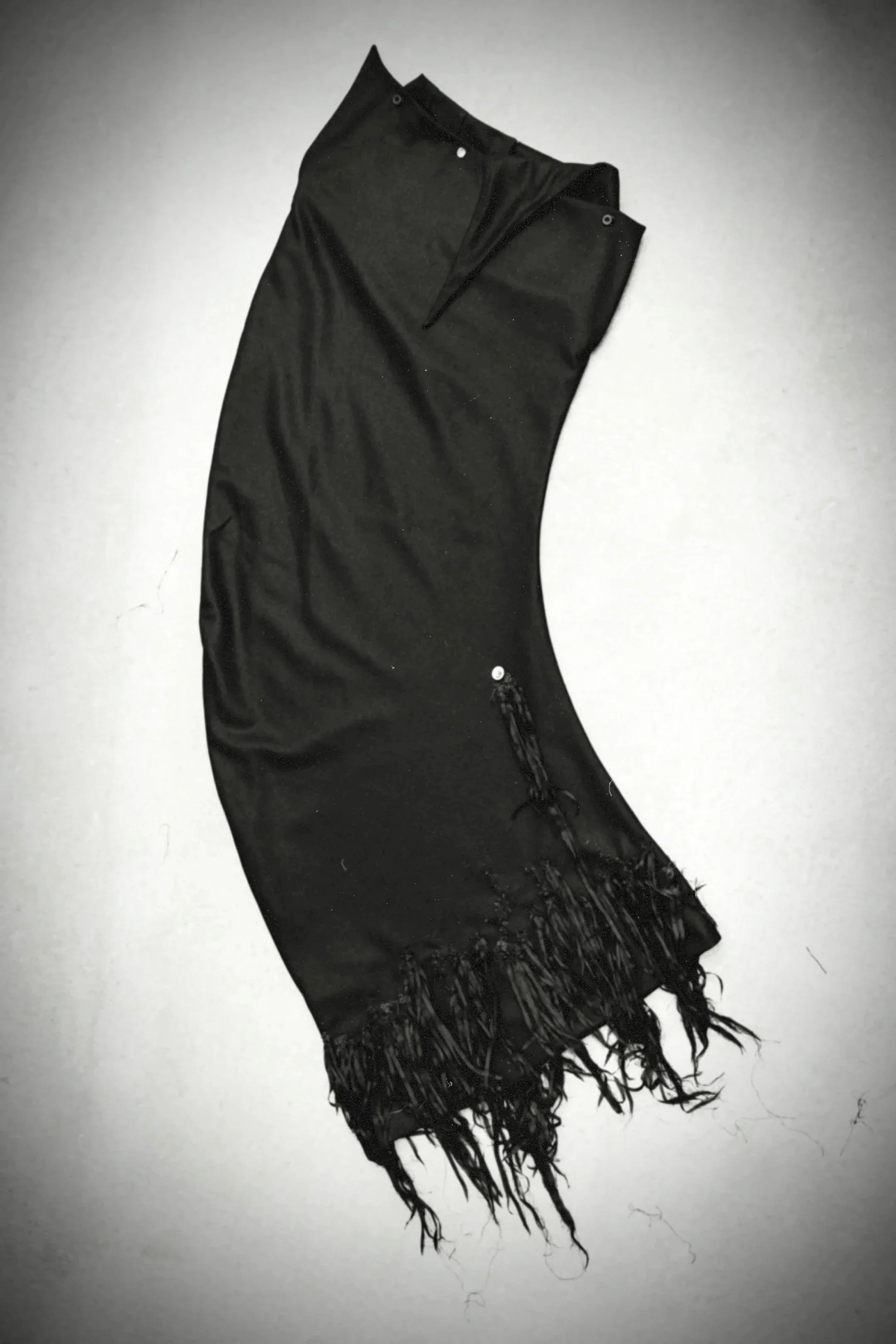 Double-Layered Wool Twist Skirt