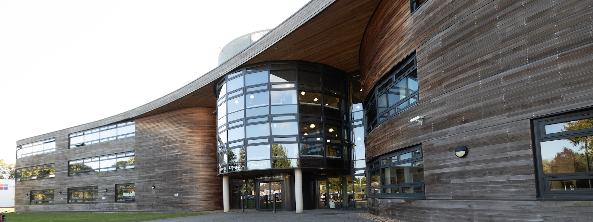 Shot of the outside of Langley Academy where STA teach classes