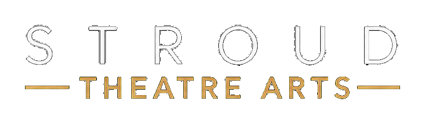 Stylized text logo with the words 'STRoud THEATRE ARTS' in a creative design.