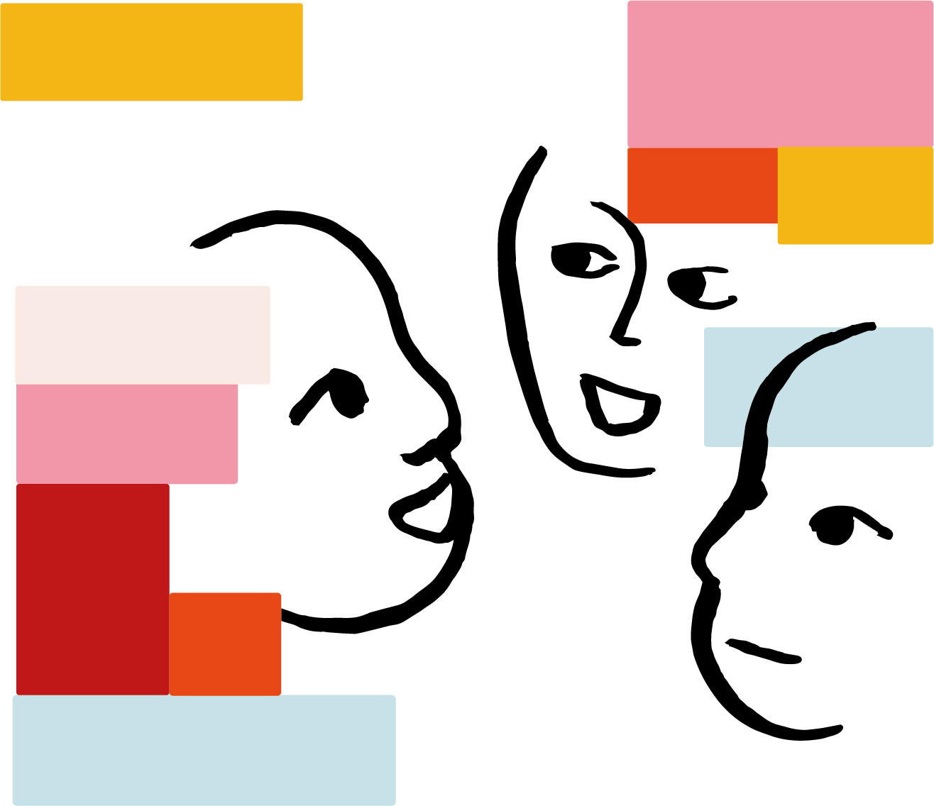 Trois personnages qui échangent.