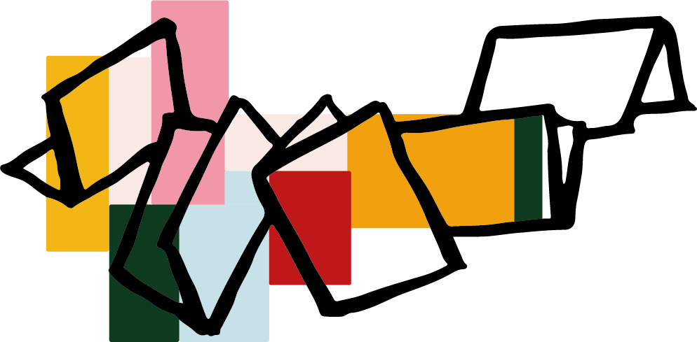 Collection de papiers ou de cartes colorées superposées et déchirées.