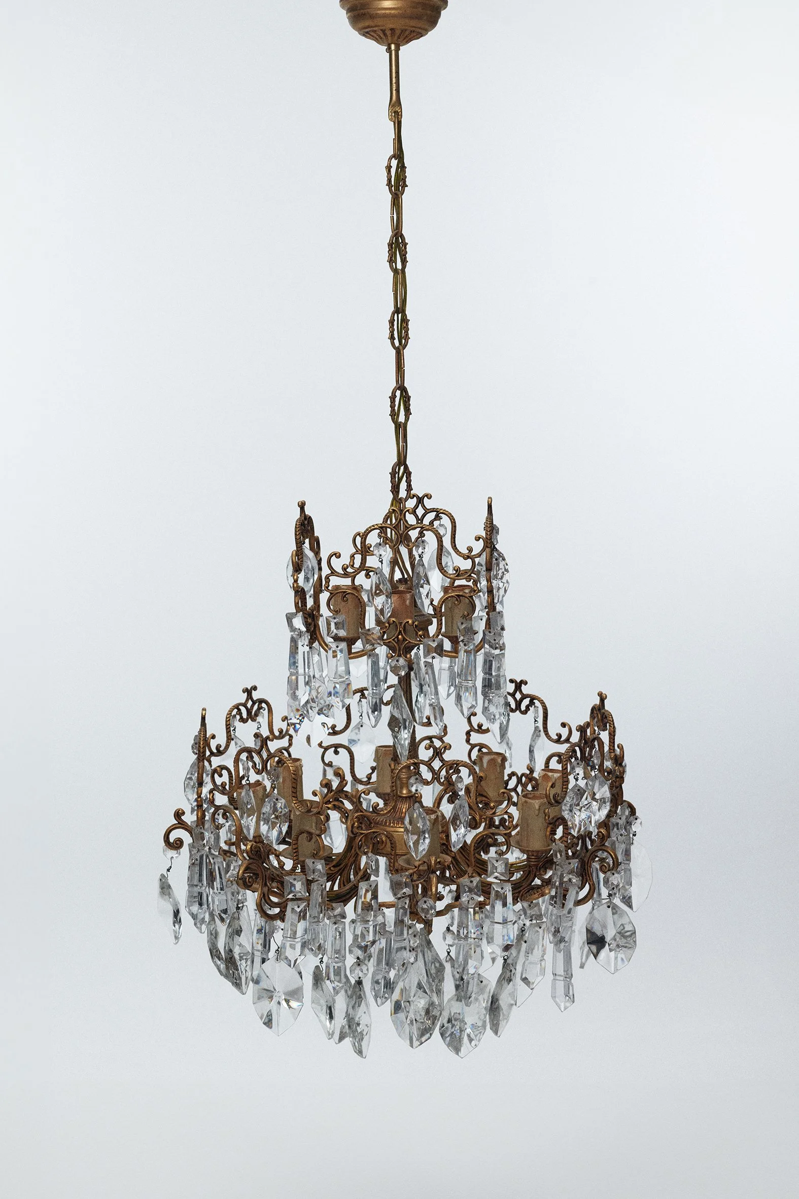 Brass & Crystal Chandelier