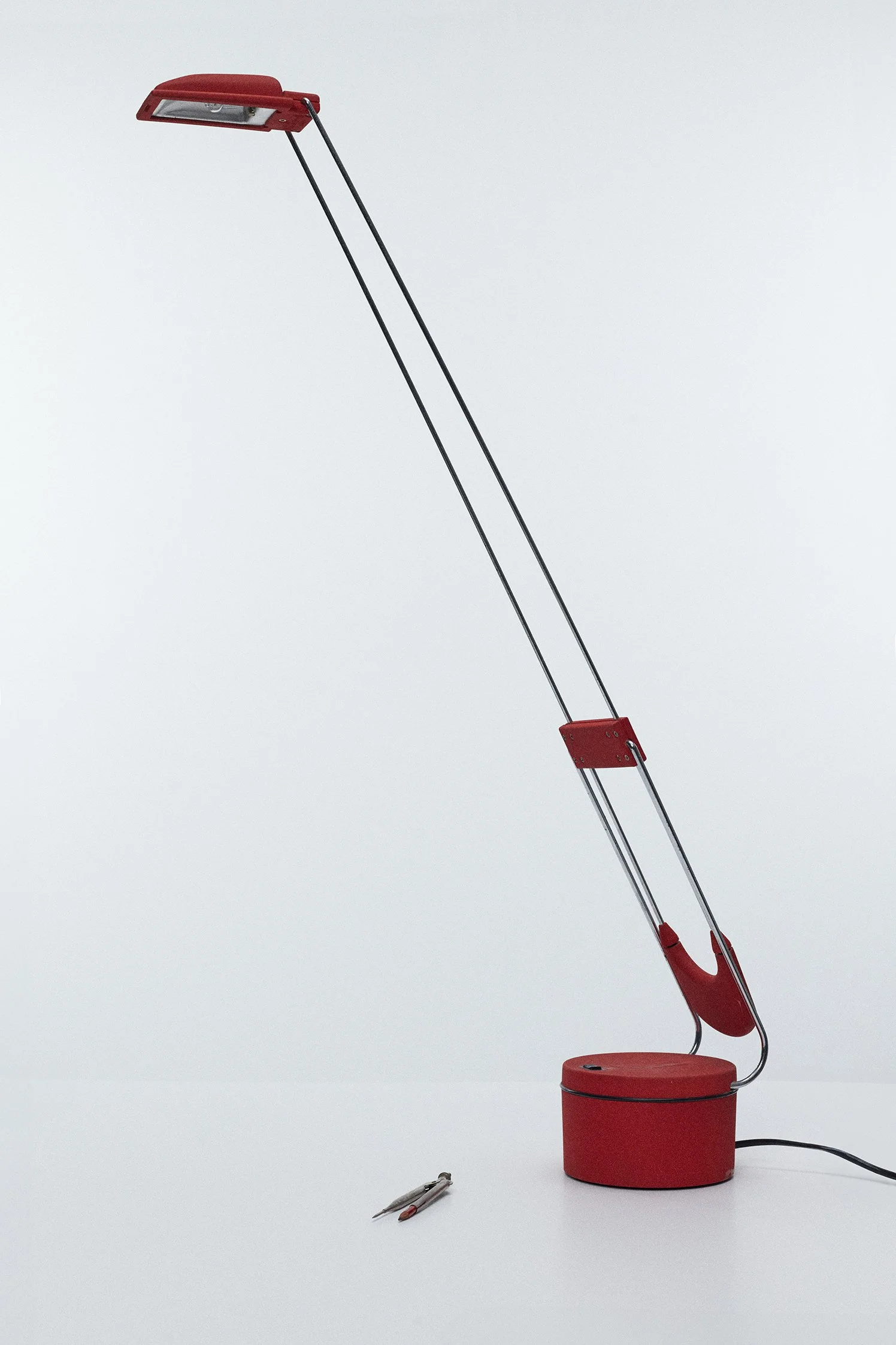 Chromed Steel & Plastic Lamp