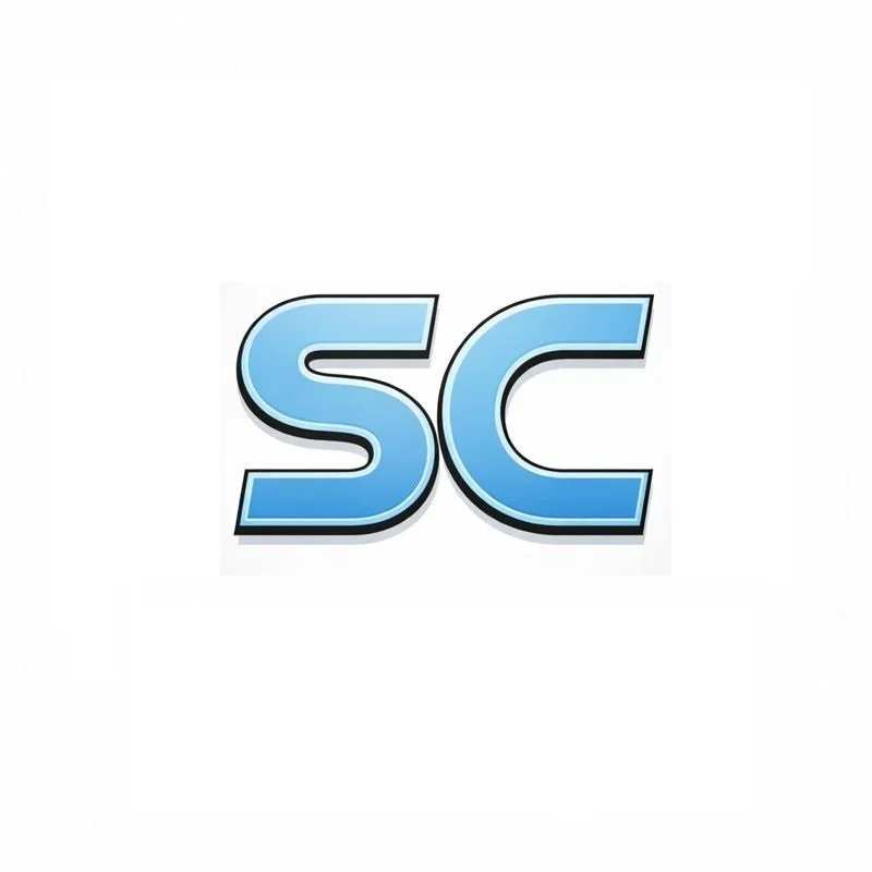 Blue and white logo with the letters 'SC' in a stylized font.