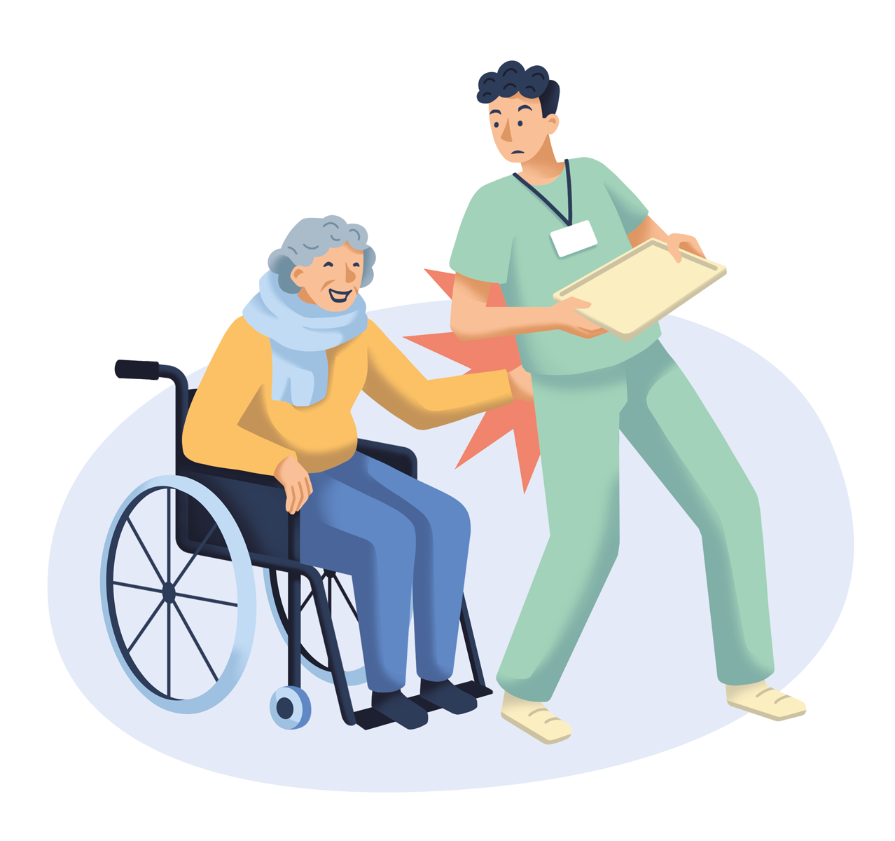 Vektorillustration - sexuelle Belästigung durch Patienten.