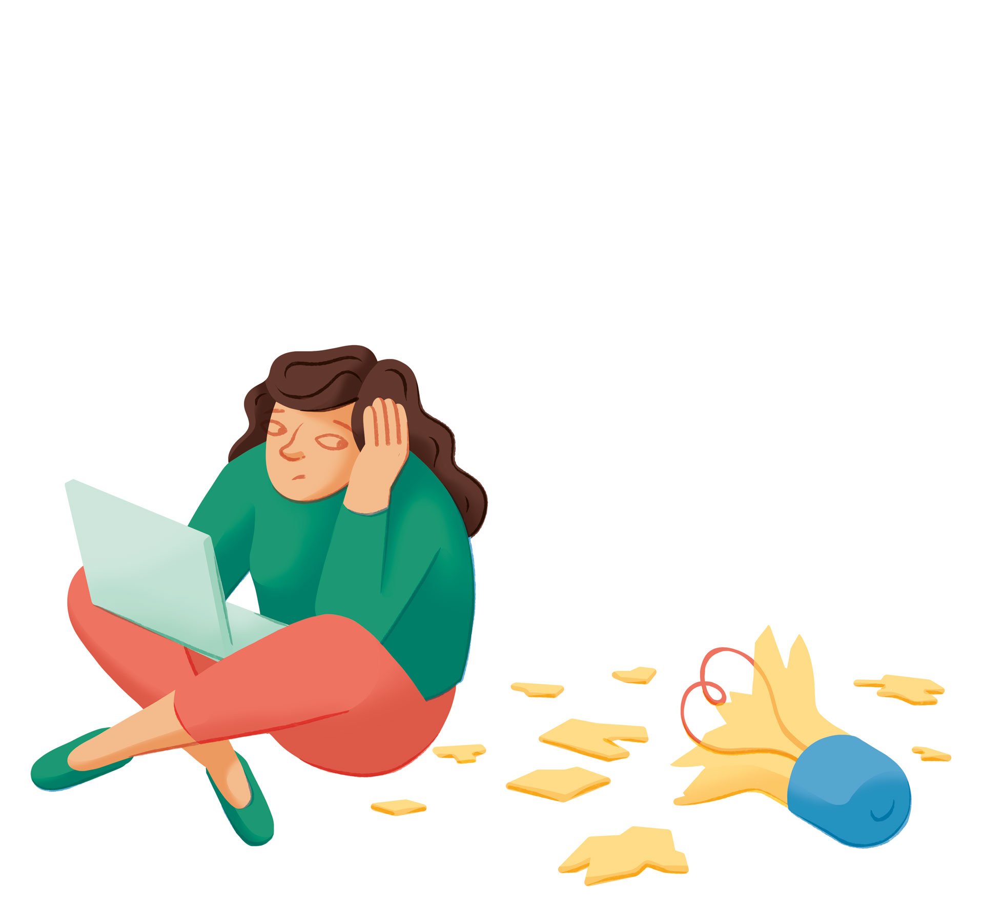 Editorial Illustration - Kleine Unterbrechungen während der Arbeitszeit