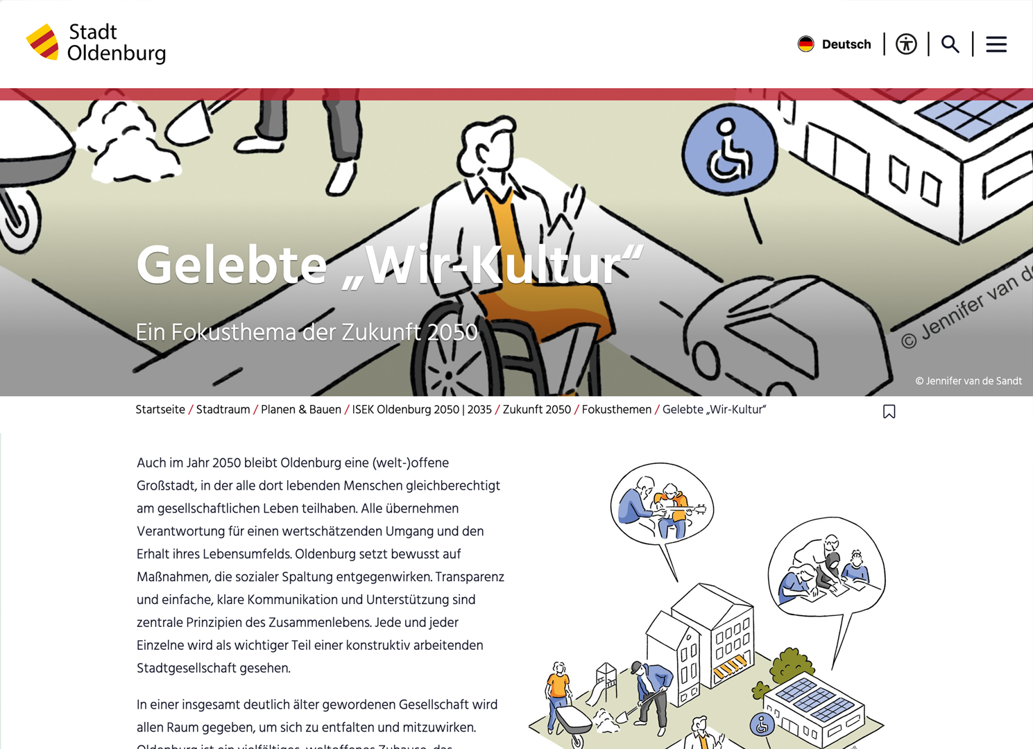 Illustrationen im Einsatz auf der Website