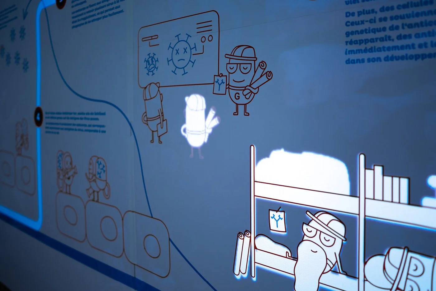 Lichtanimation Immunsystem Arbeit