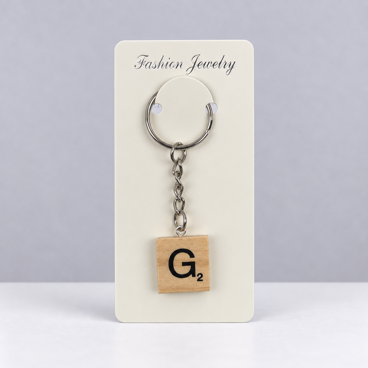Wooden Scrabble Letter Keyring