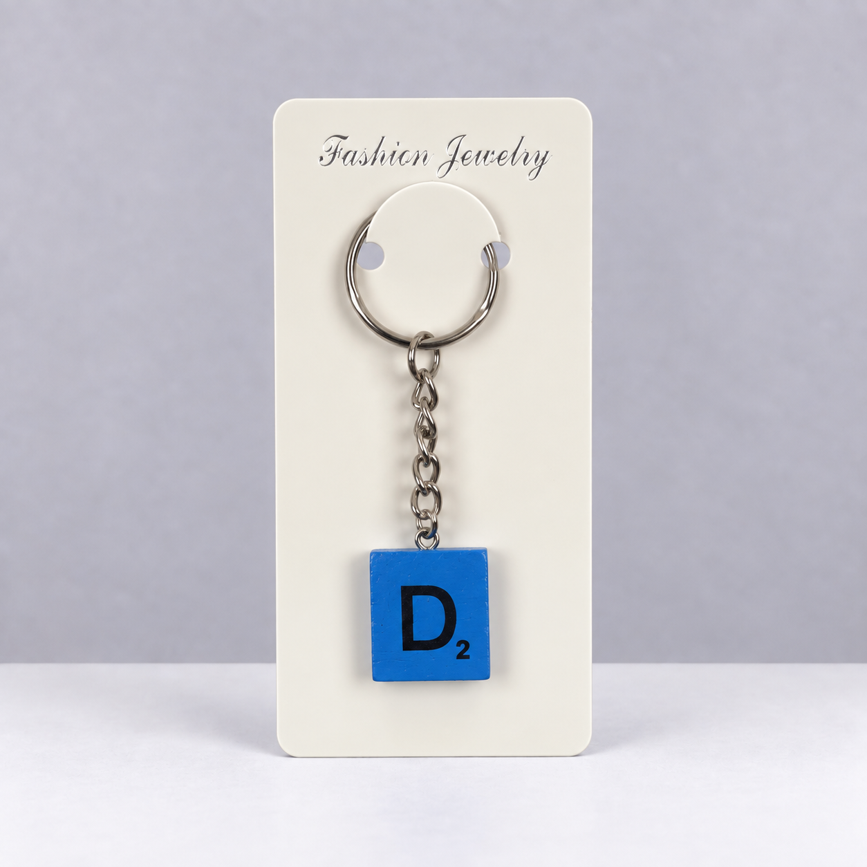 Blue Scrabble Letter Keyring