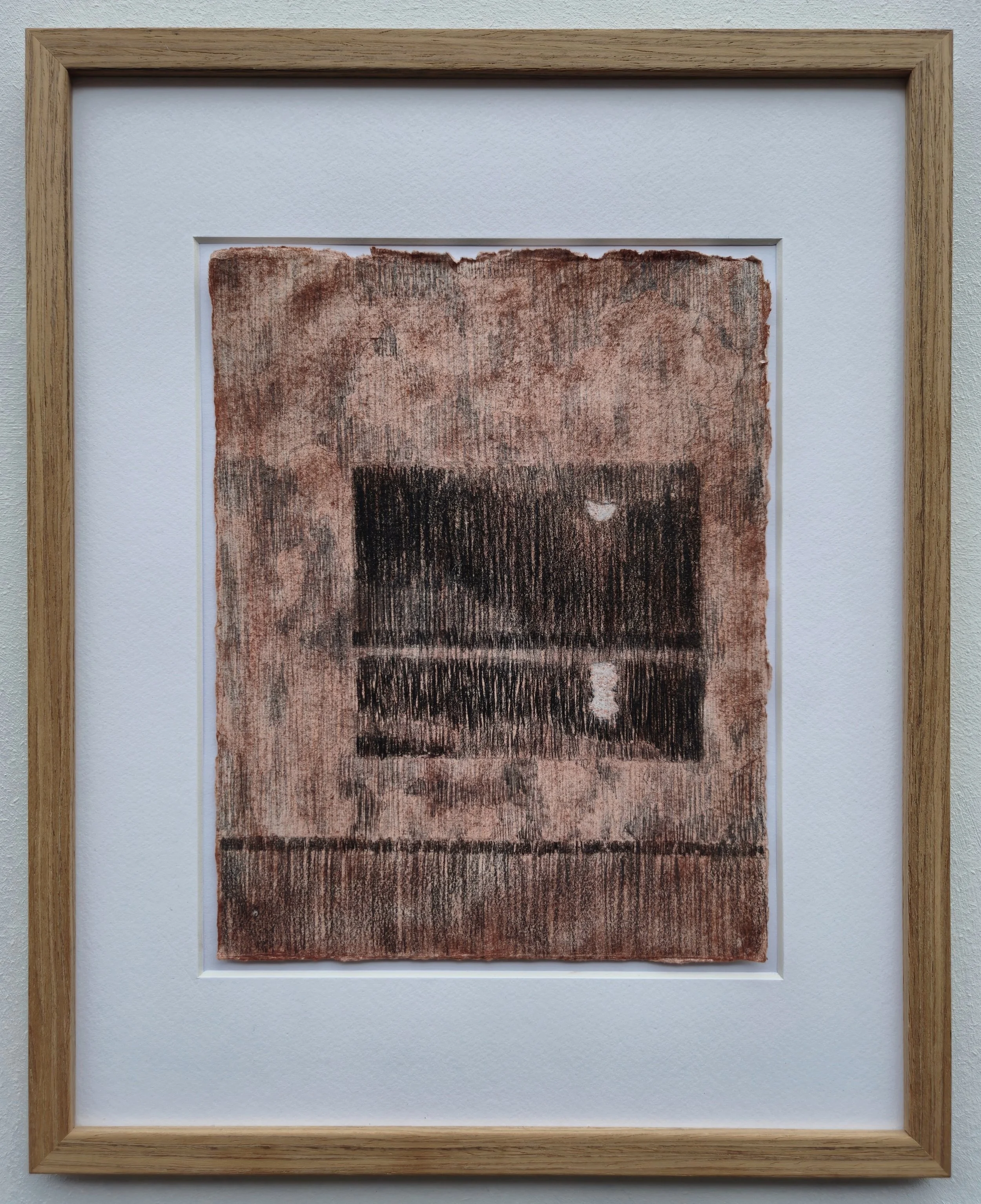 ‘rain down from a great height - VII' // dry pastel & graphite on cotton framed in teak // 23 x 18 cm - 37 x 30 cm (framed)