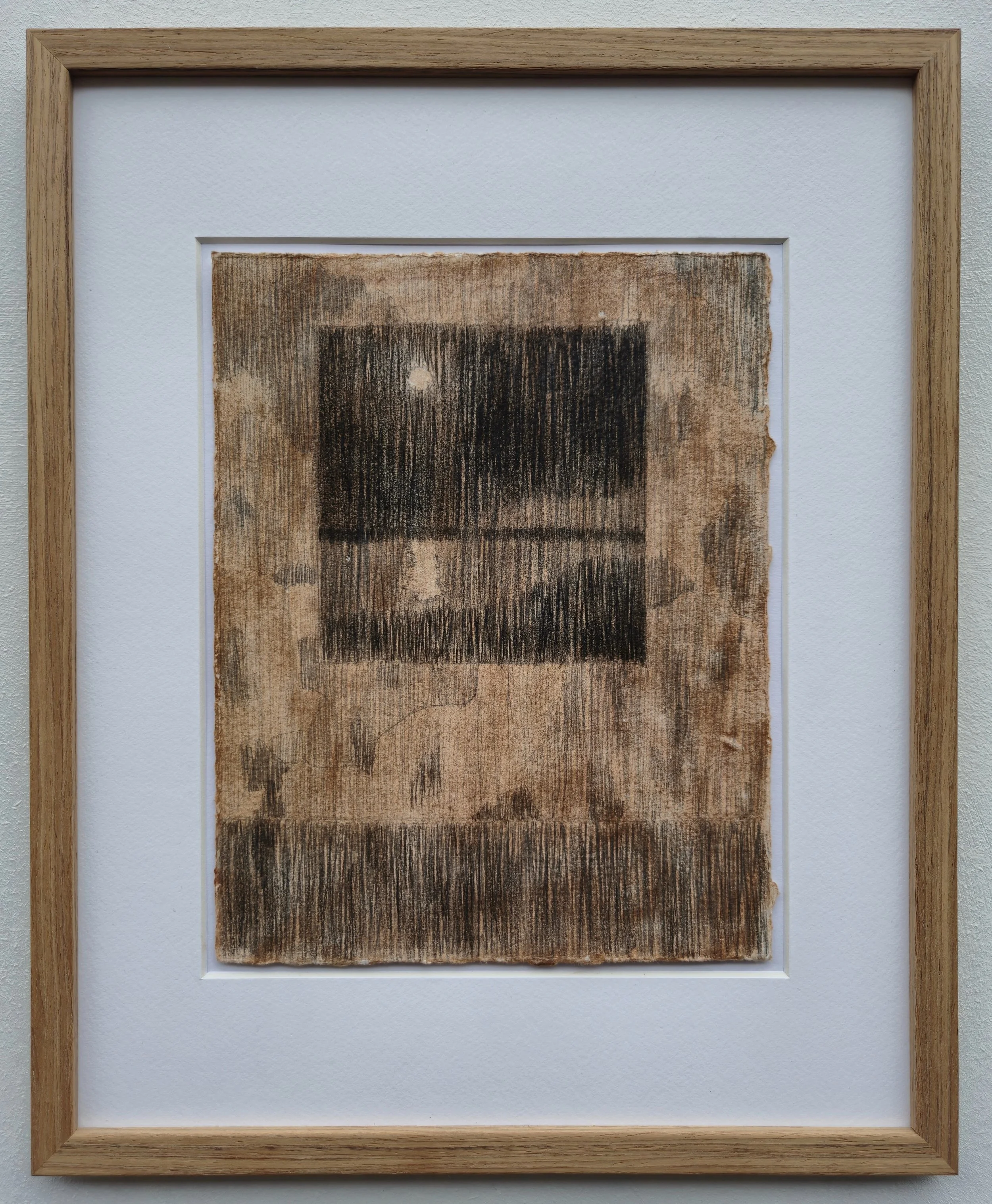 ‘rain down from a great height - VIII' // dry pastel & graphite on cotton framed in teak // 23 x 18 cm - 37 x 30 cm (framed)