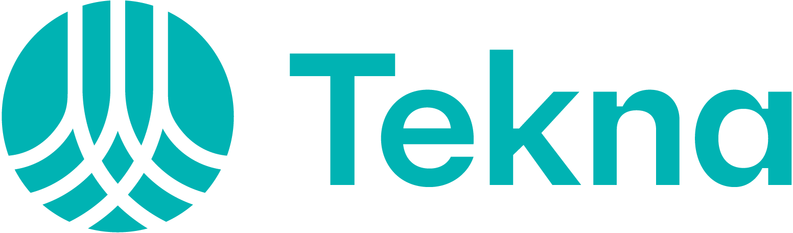 Logo for Teknologi og Innovasjon, med en blå sirkel med svarte linjer og teksten 'Teknologi' ved siden av.
