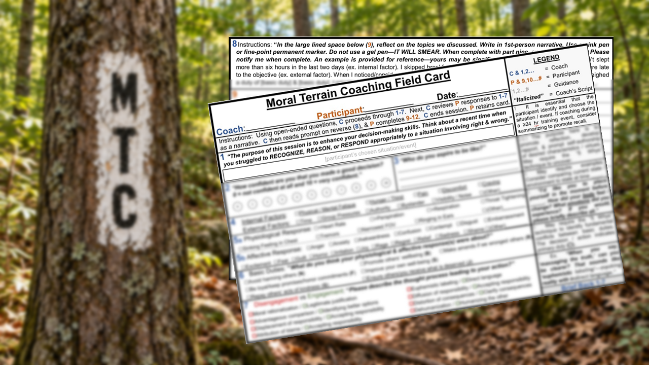 Moral Terrain Coaching Field Card