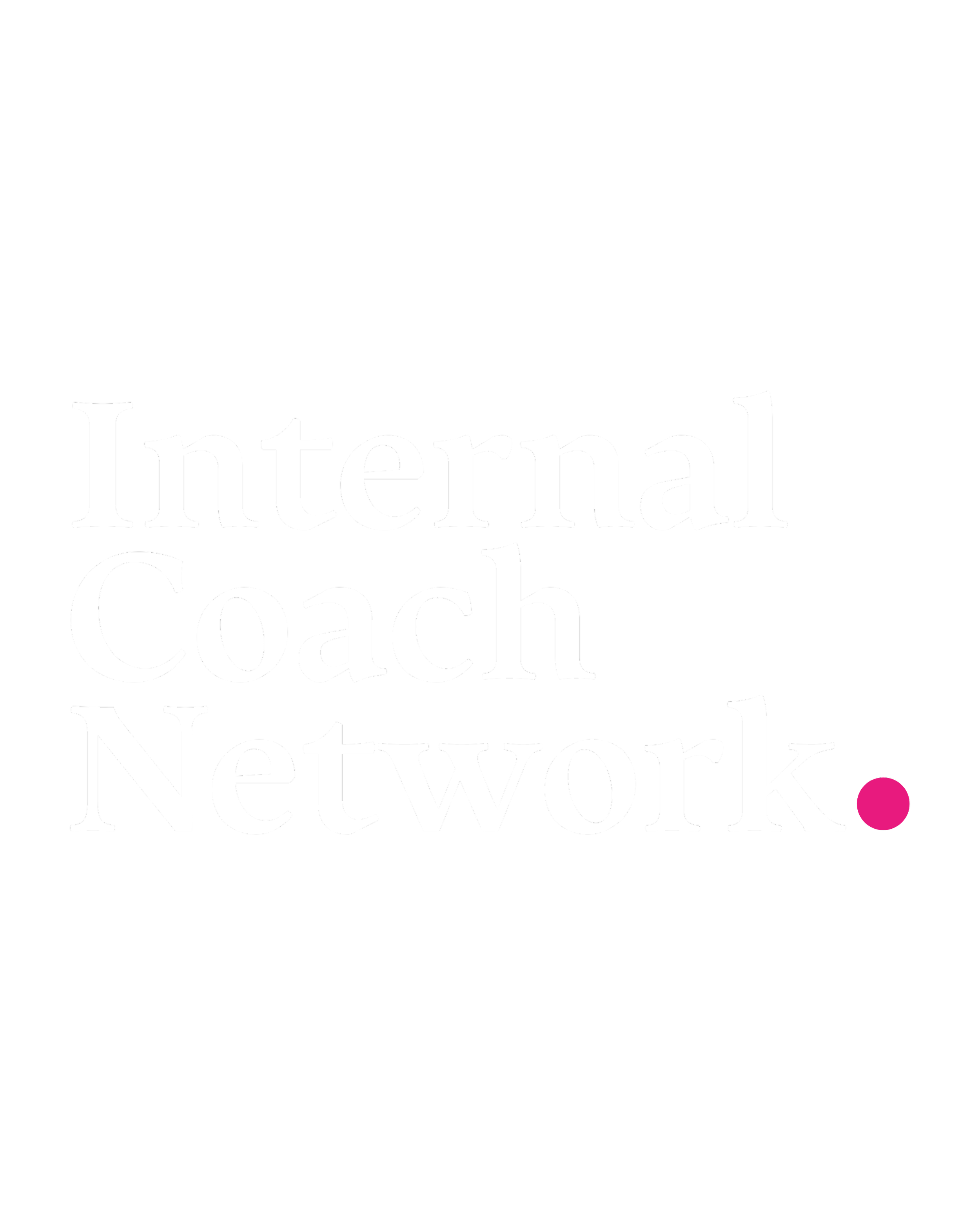 White text that reads 'Internal Coach Network.' The text is large and centered, with a pink dot at the bottom right of the text.