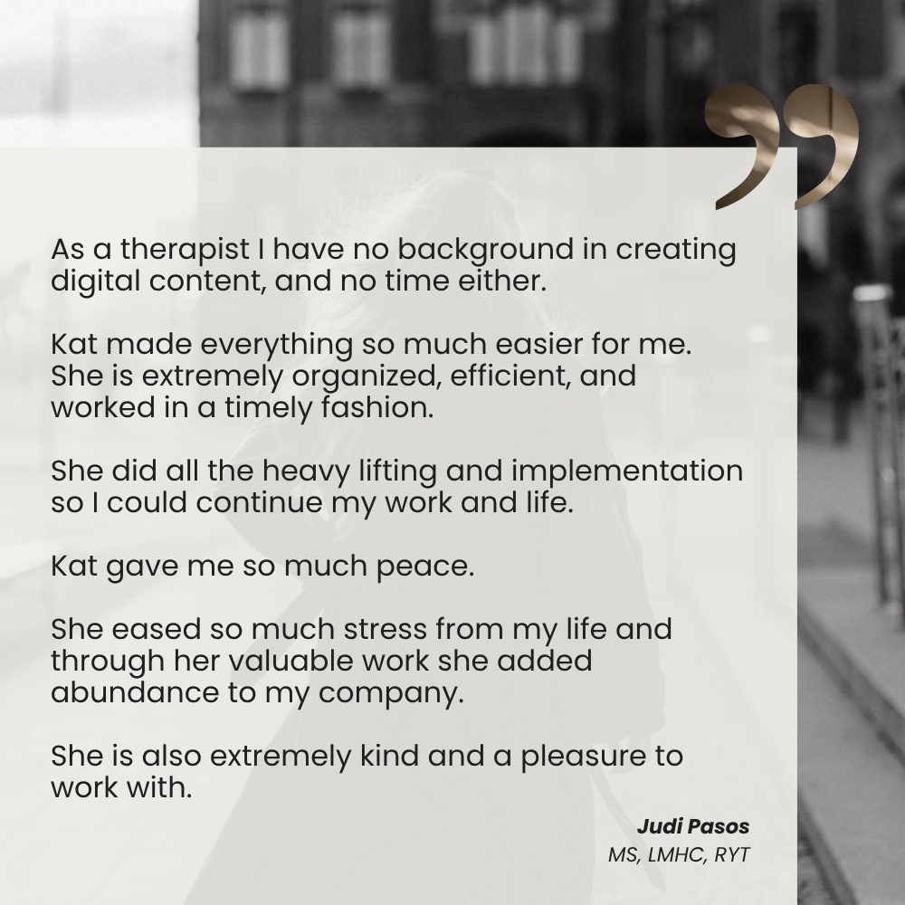 Client Testimonial from therapist.