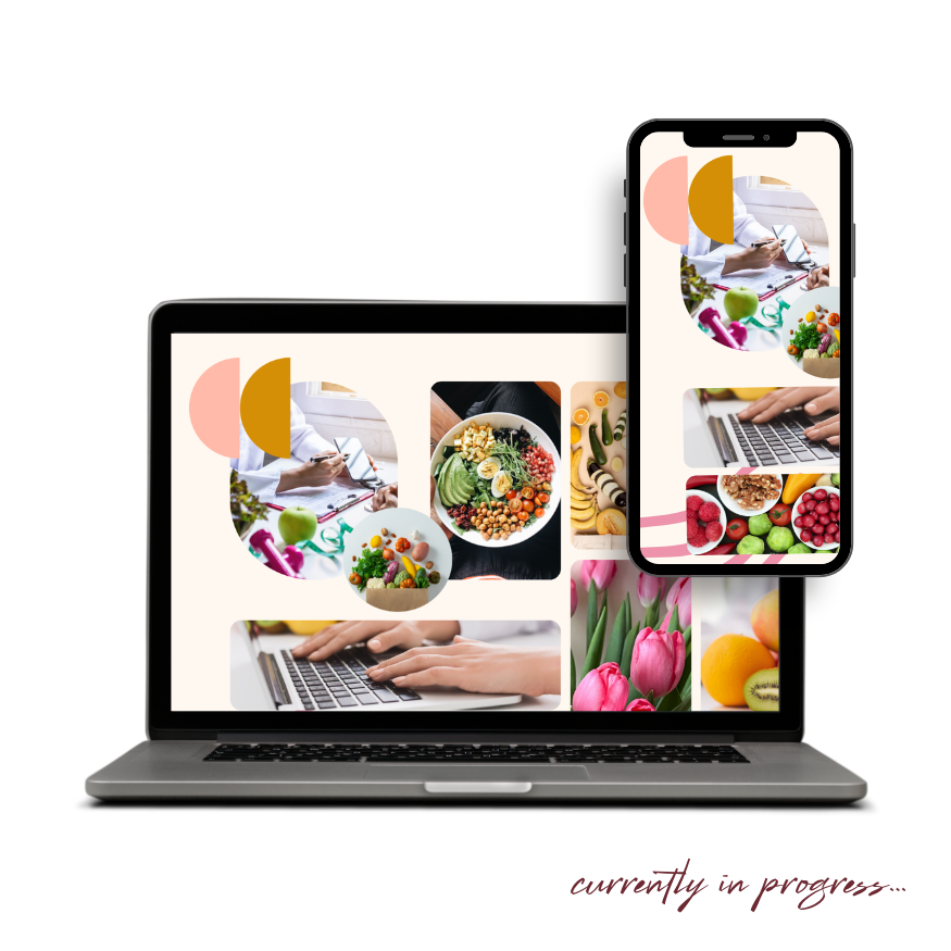 Nutritionist website design shown on laptop and mobile screens.