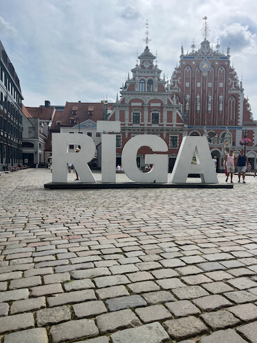 Riga city centre with historic architecture.