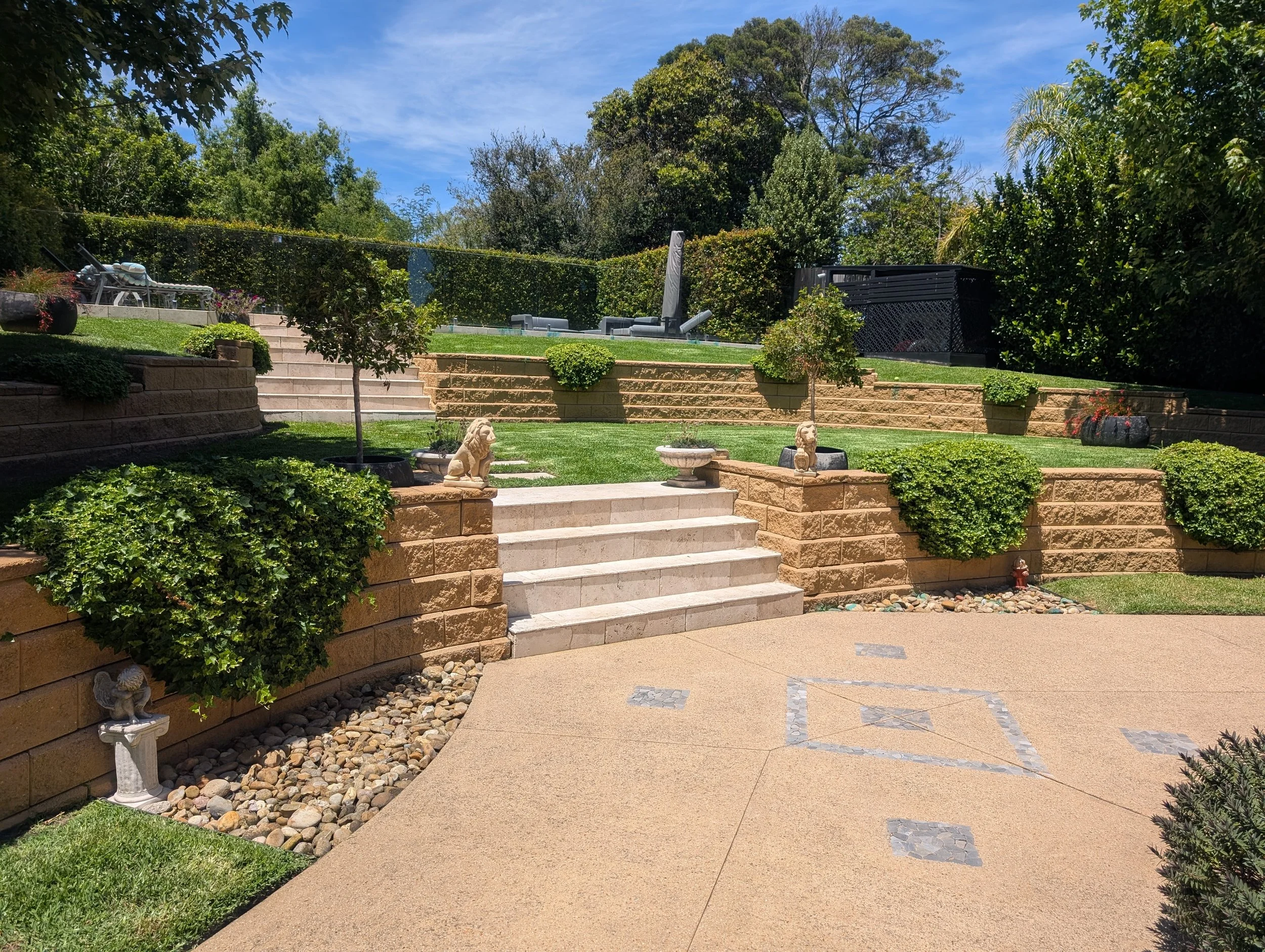 manicured garden after