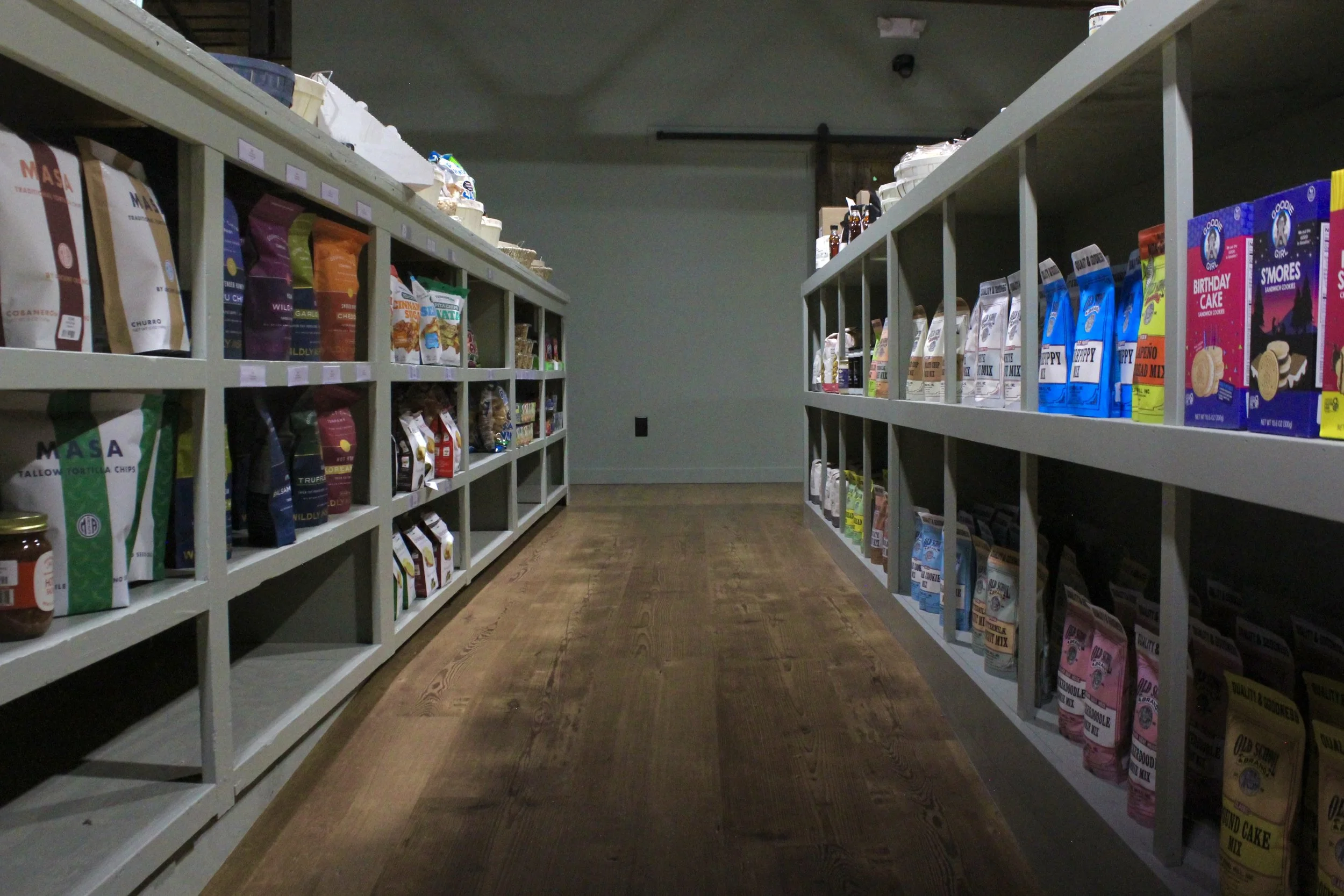 Large variety of organic foods at Burley Sustainable General Store in West Jefferson, NC.