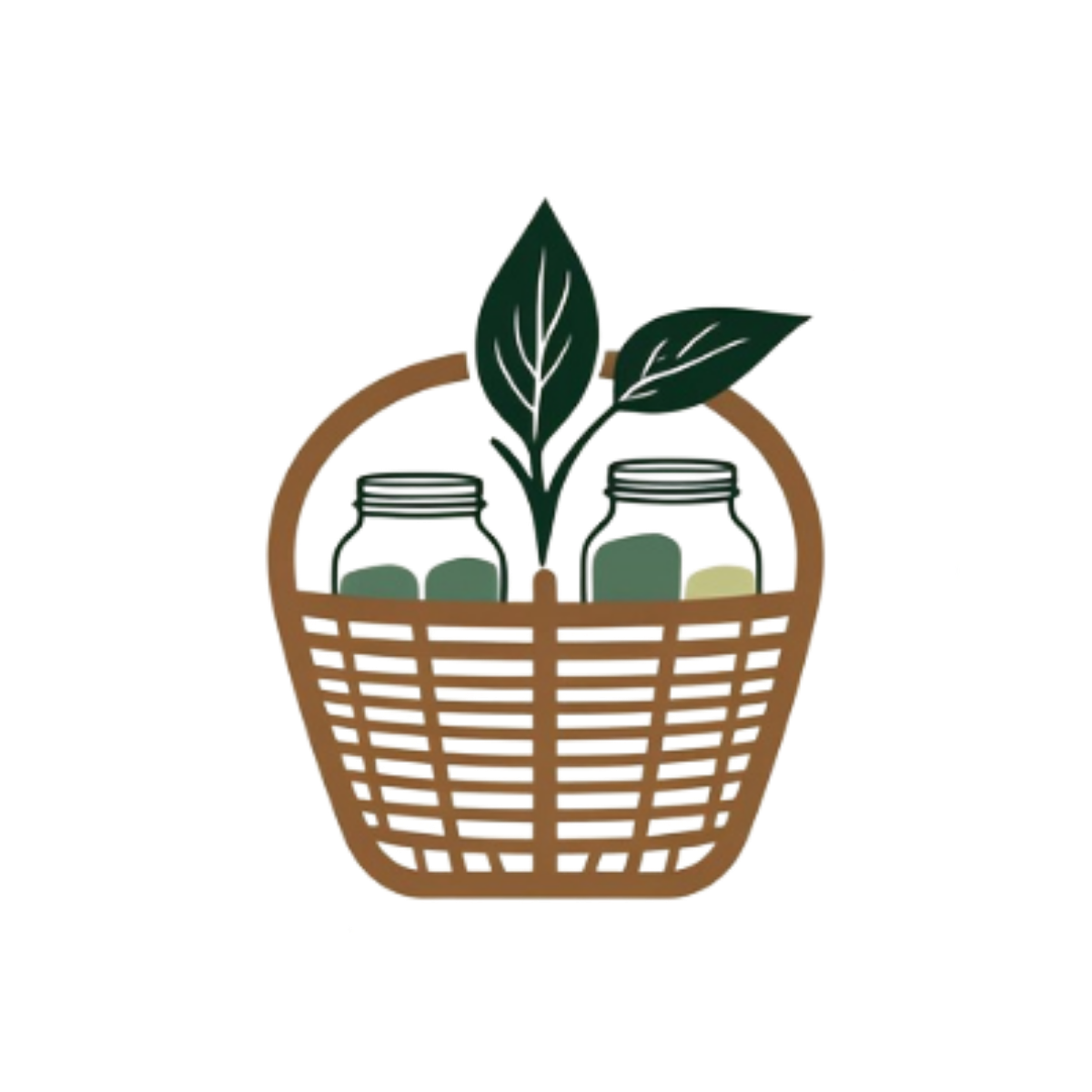 Illustration of a shopping basket with sustainable items