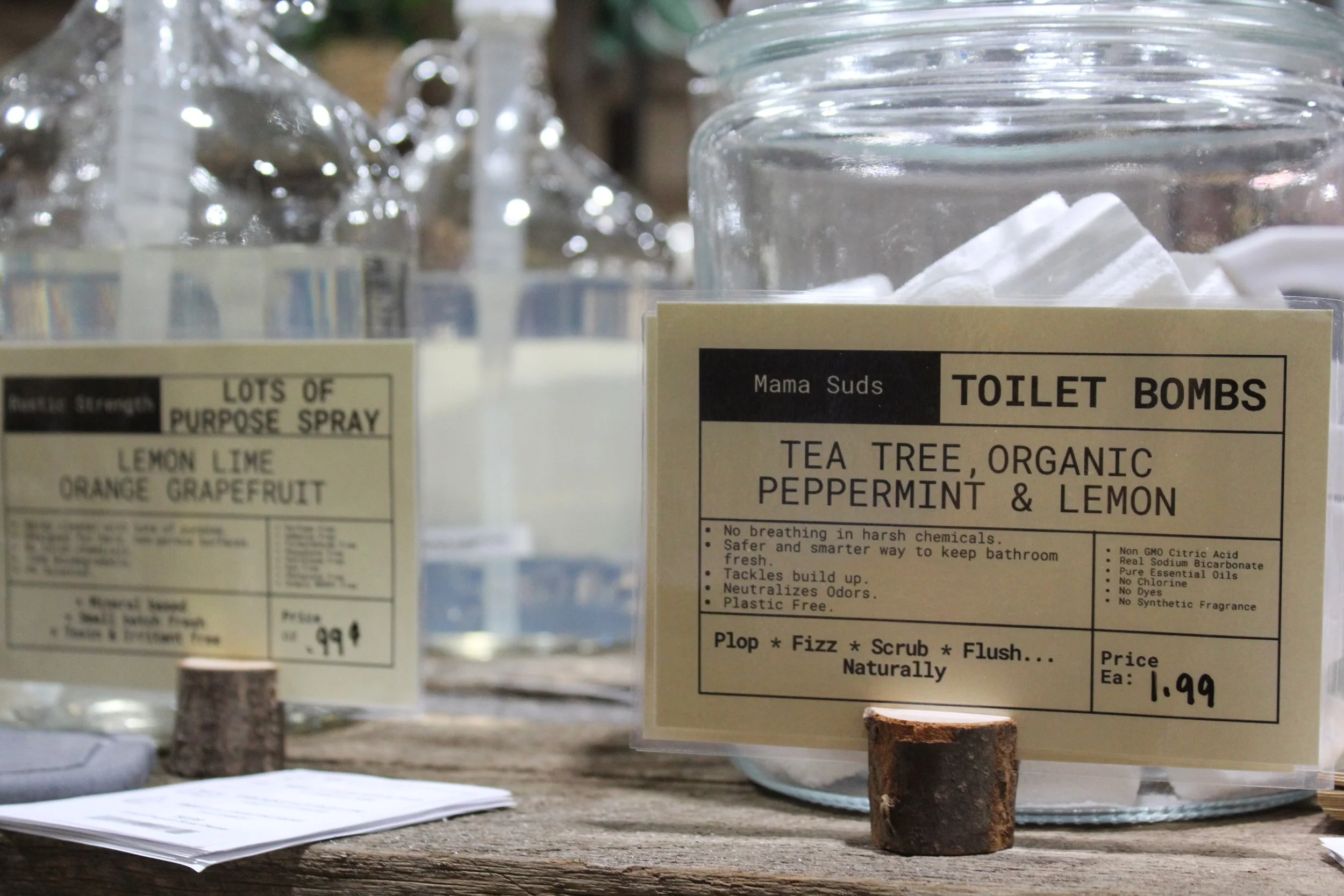 Organic, sustainable home cleaning items at Burley Sustainable General Store in West Jefferson, NC.