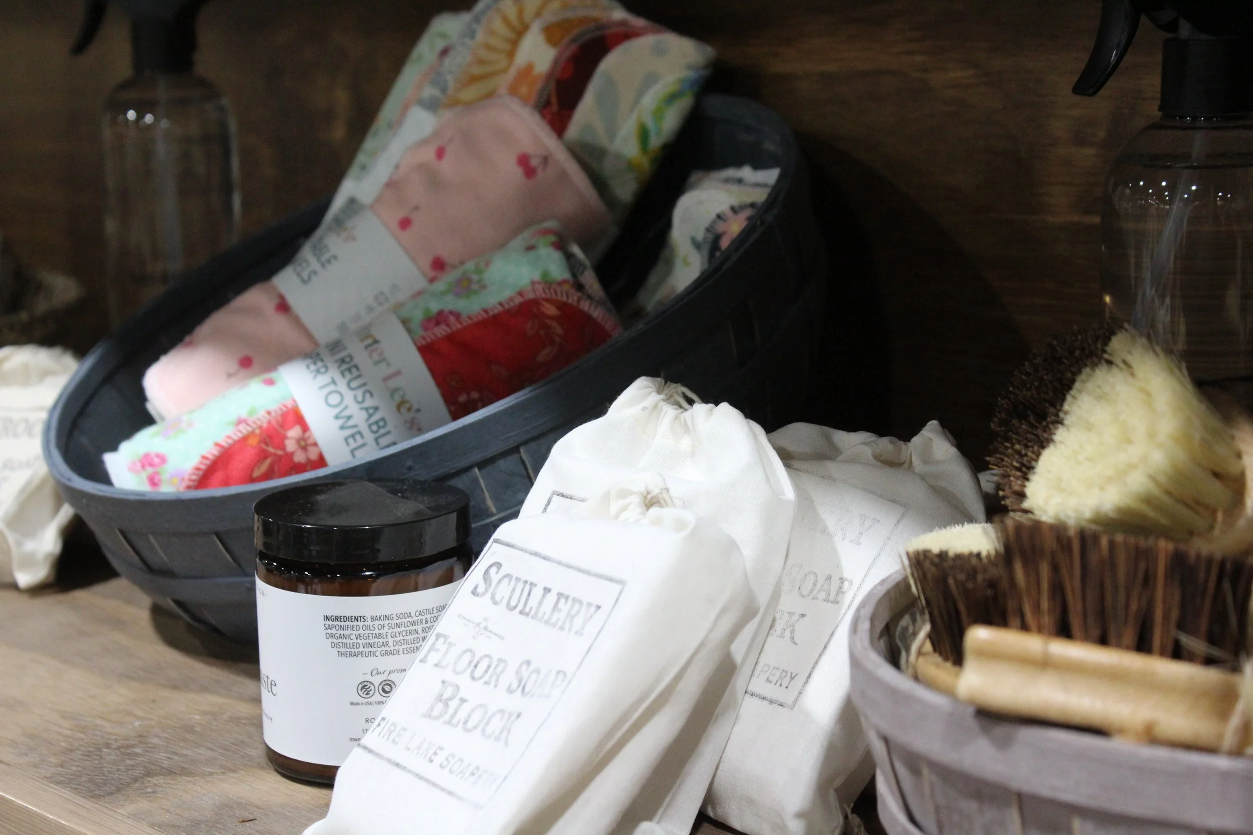 Organic skincare and soap products at Burley Sustainable General Store.
