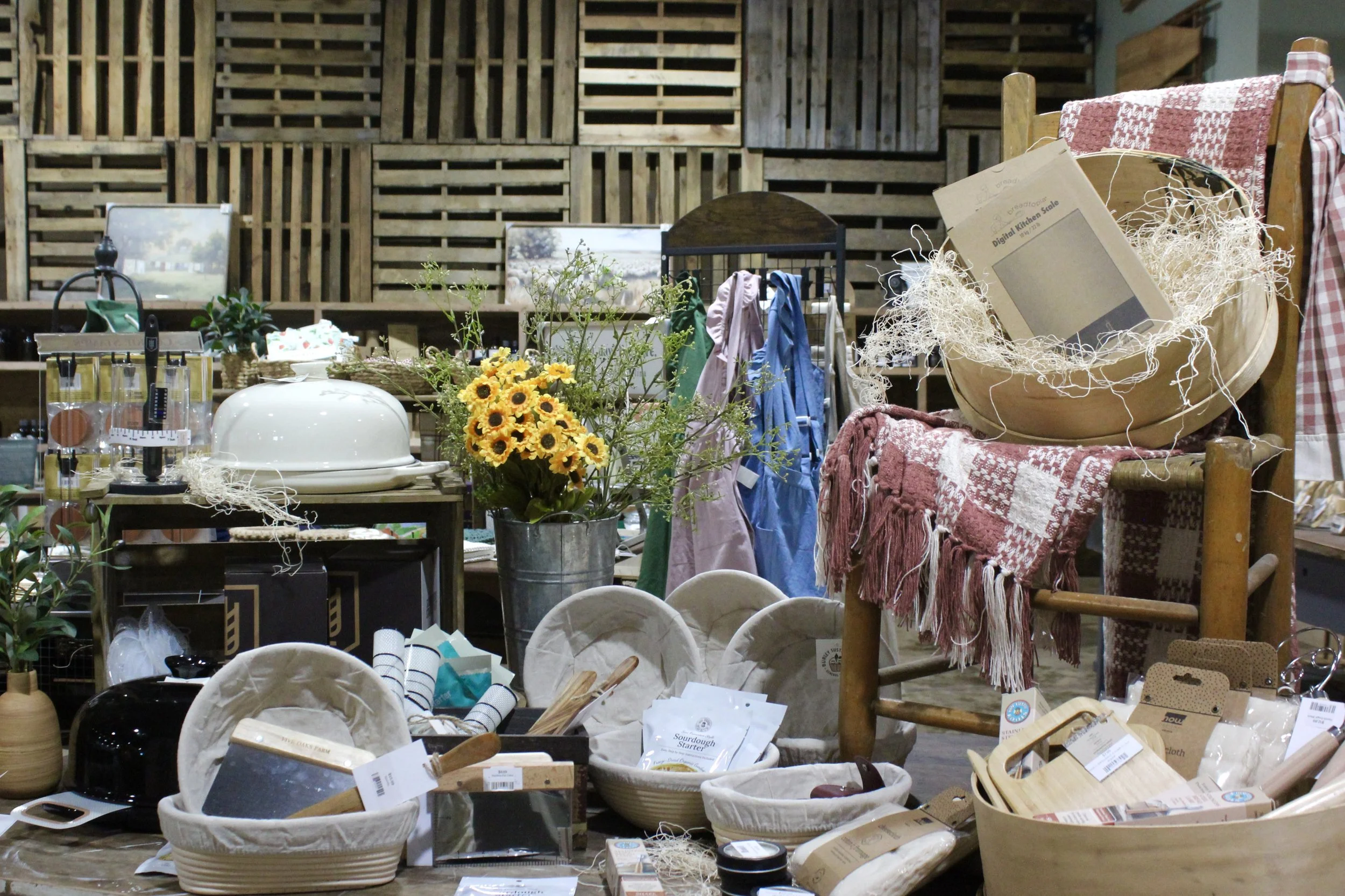 Sustainable home items at Burley Sustainable General Store in West Jefferson, NC.