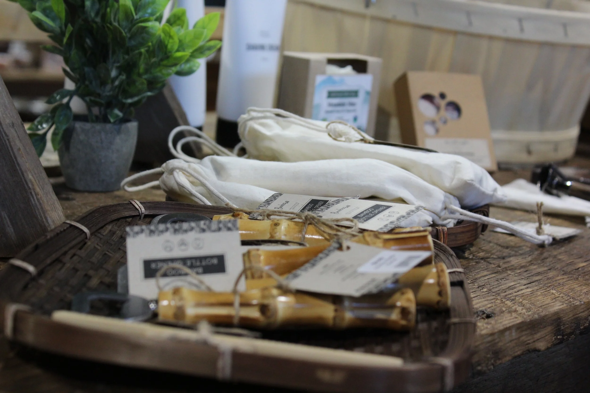 Mens organic shaving products at at Burley Sustainable General Store in West Jefferson, NC.