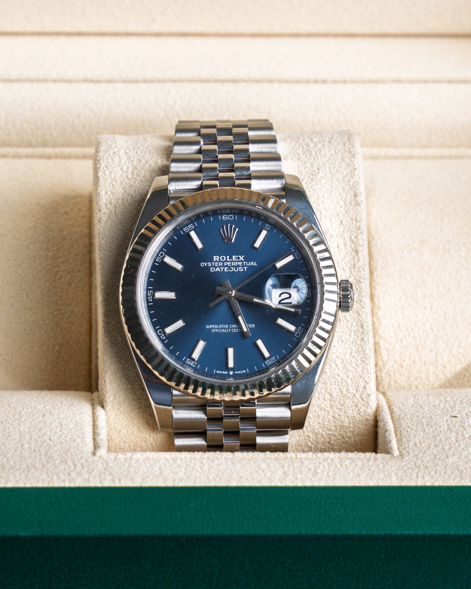 Rolex Datejust 41 – Dark Blue Dial, Fluted Bezel, Jubilee (2020)