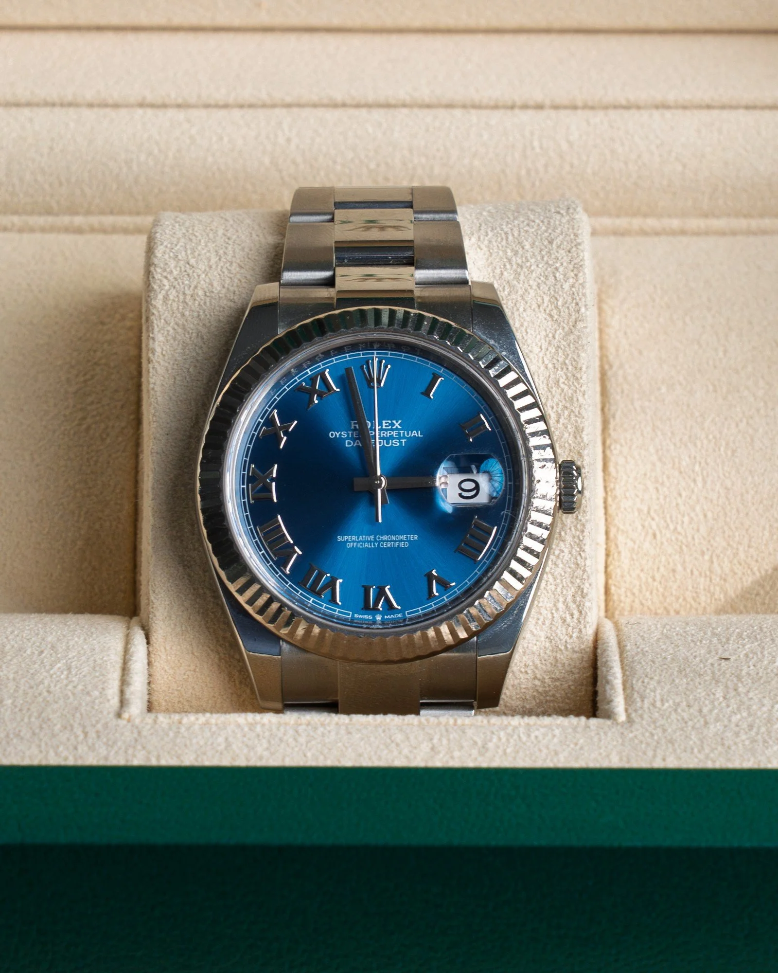 Rolex Datejust 41 – Blue Roman Dial, Fluted Bezel, Oyster (2018)