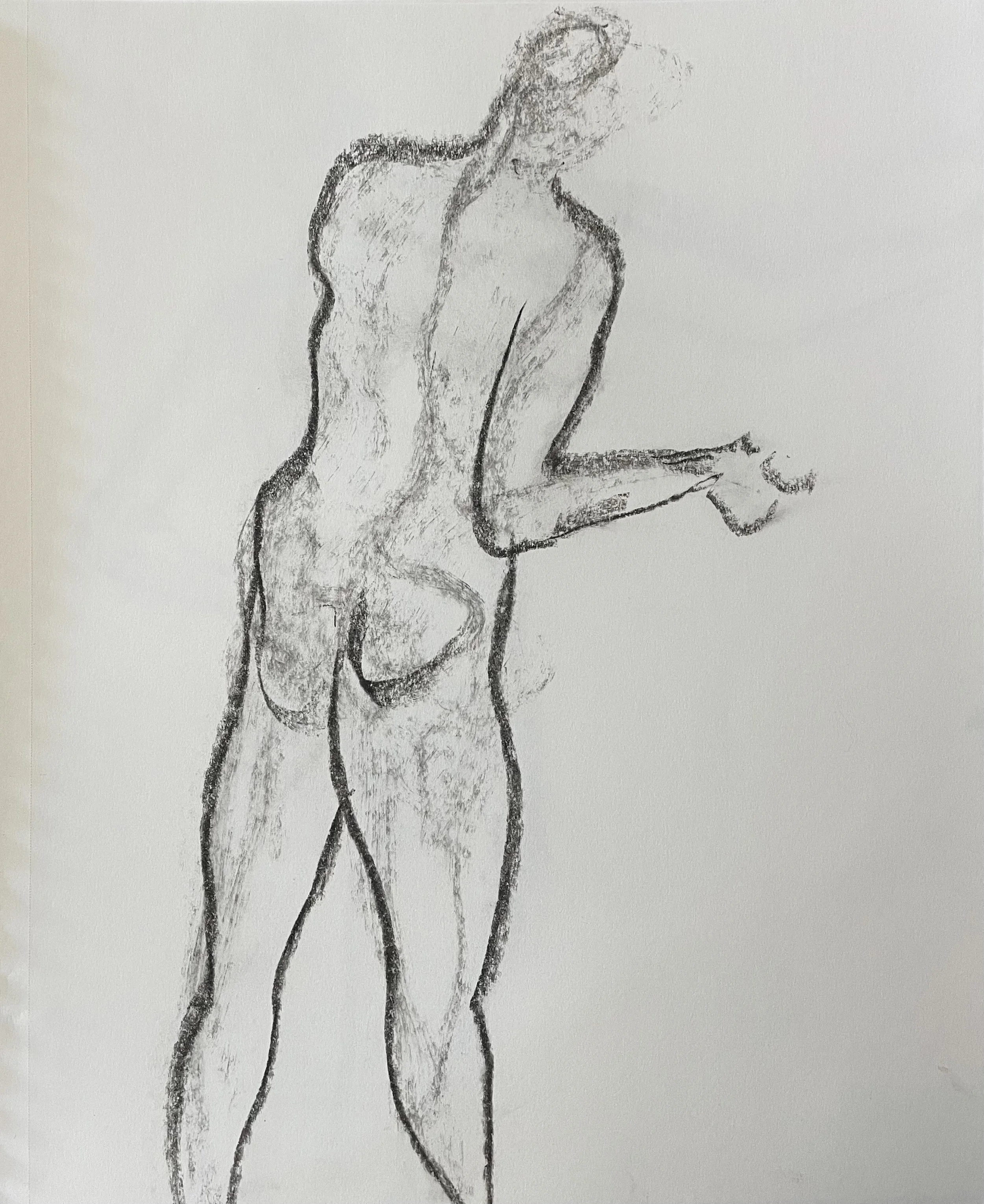 This is a small selection of croquis (quick life drawings) of 2 or 5 minute poses—an important preparatory part of my practice.