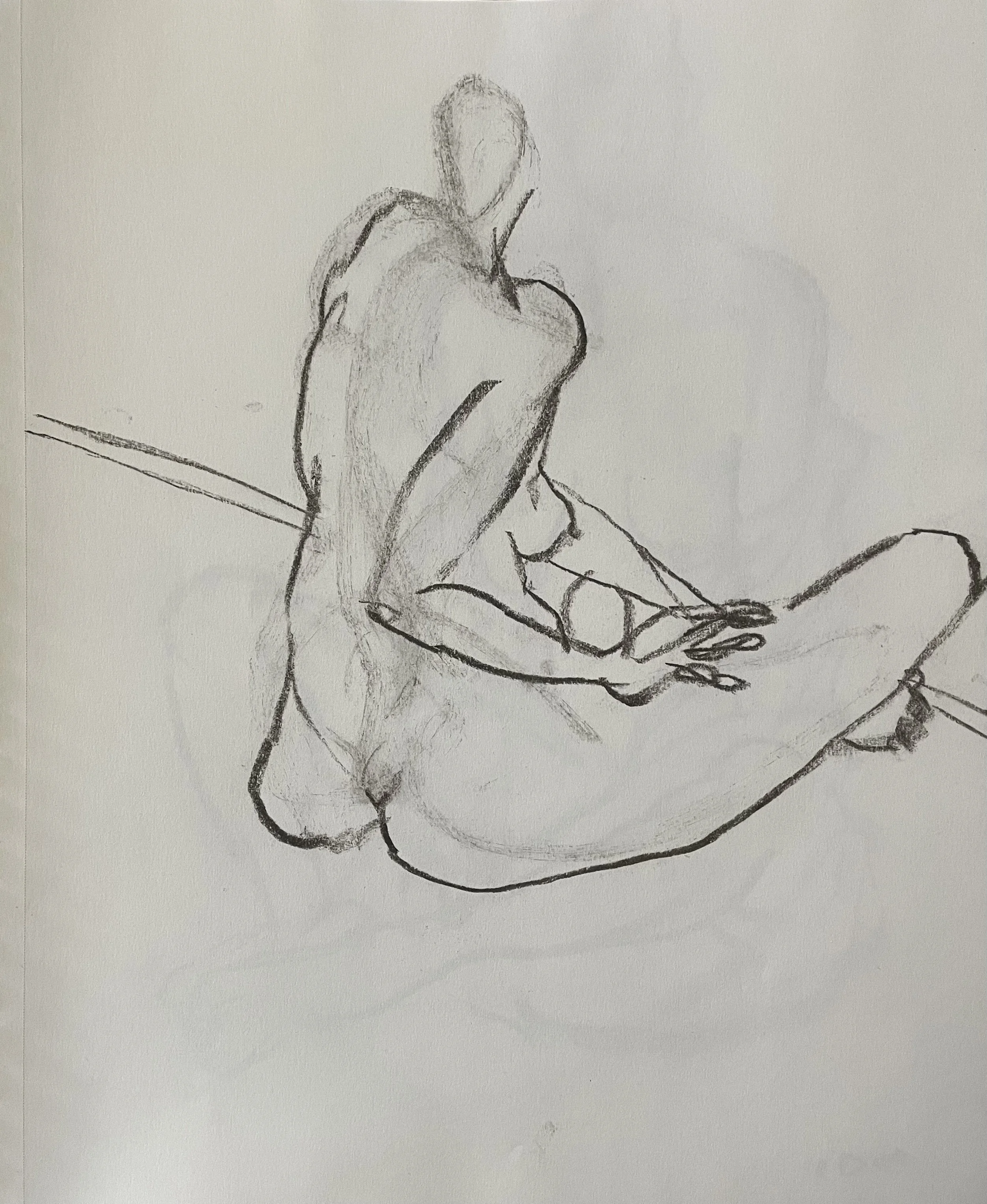 This is a small selection of croquis (quick life drawings) of 2 or 5 minute poses—an important preparatory part of my practice.