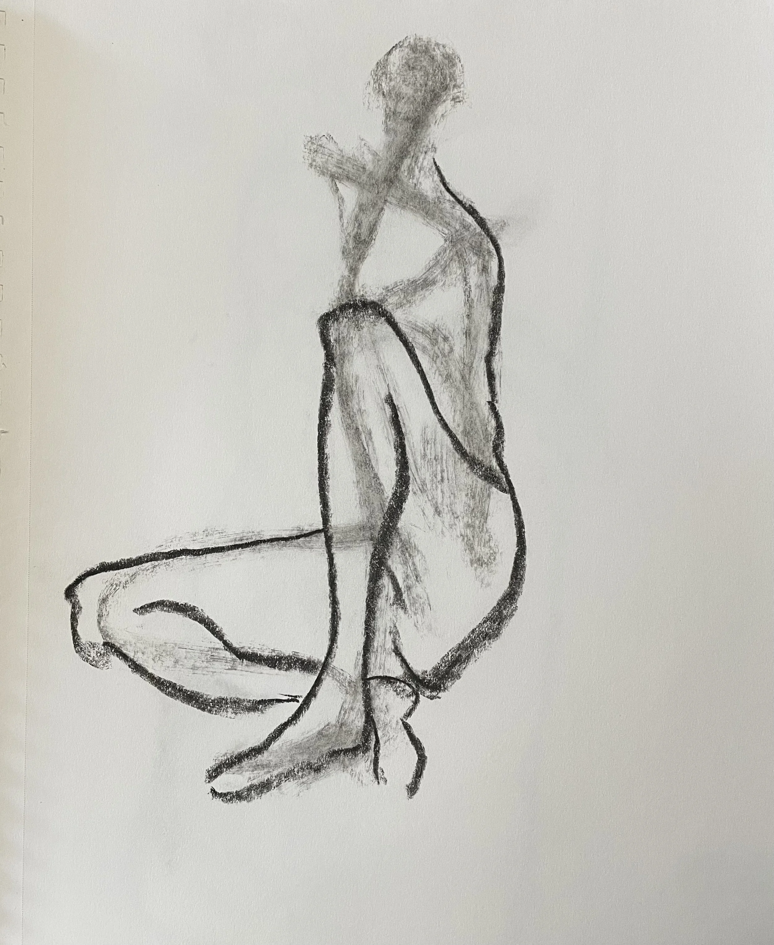 This is a small selection of croquis (quick life drawings) of 2 or 5 minute poses—an important preparatory part of my practice.