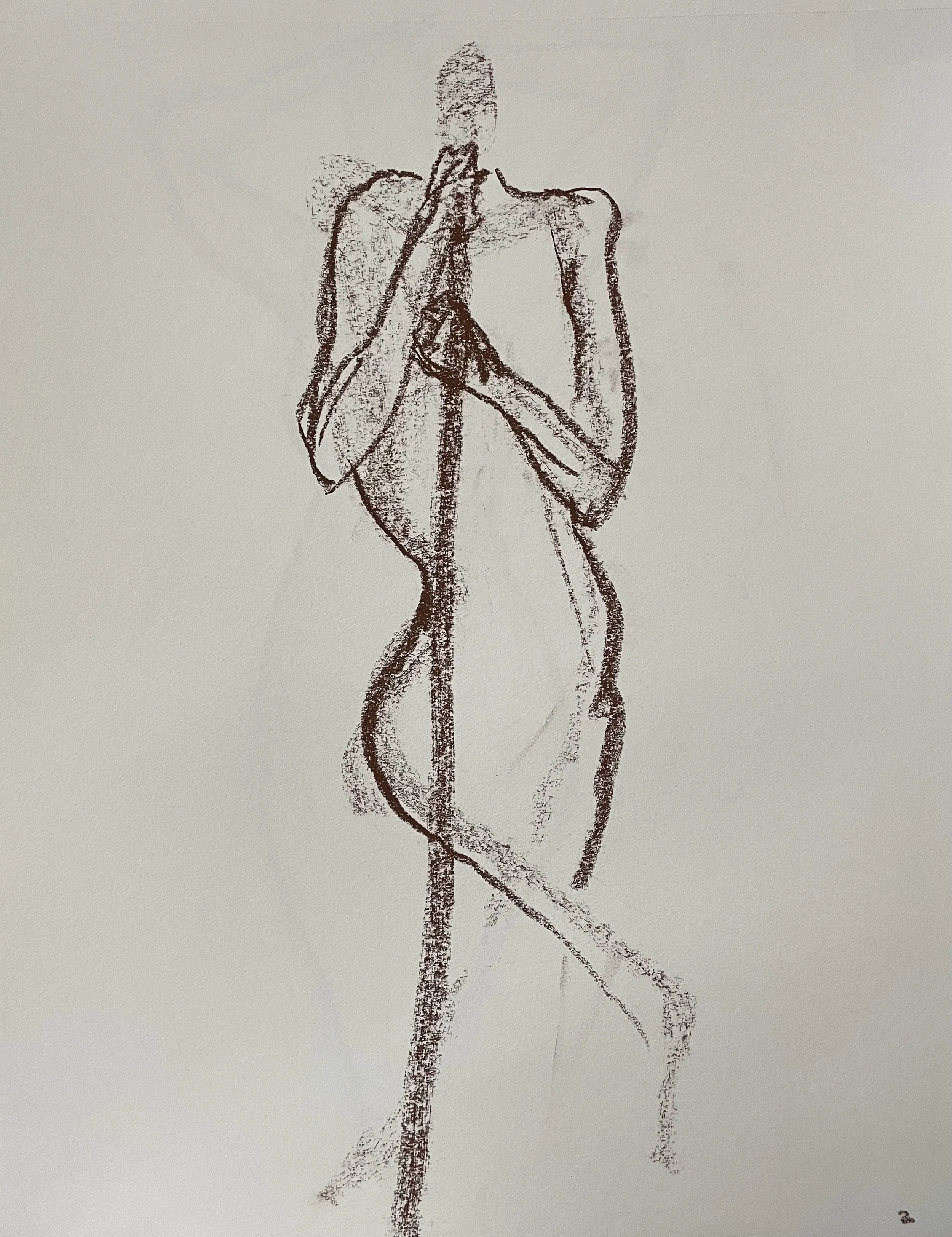 This is a small selection of croquis (quick life drawings) of 2 or 5 minute poses—an important preparatory part of my practice.