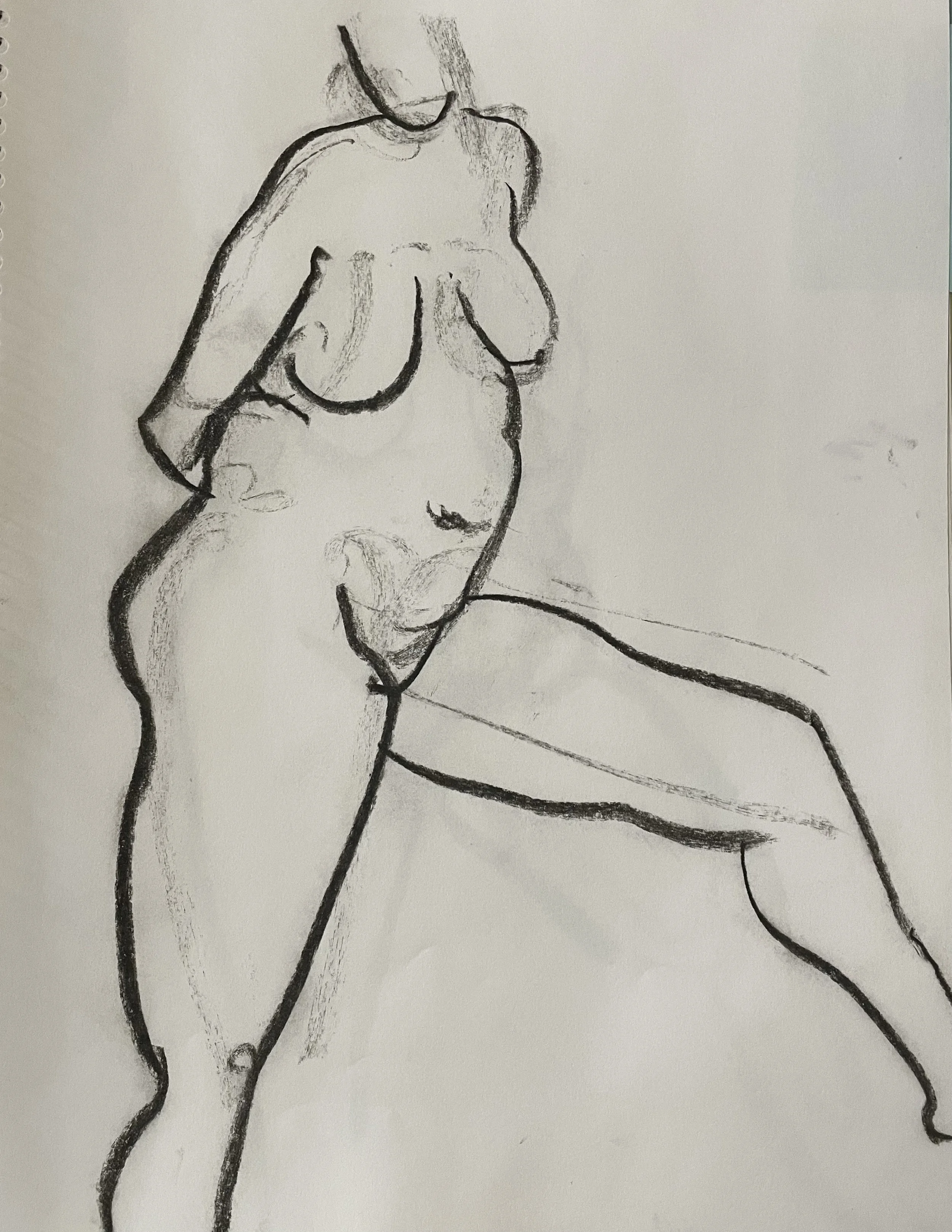 This is a small selection of croquis (quick life drawings) of 2 or 5 minute poses—an important preparatory part of my practice.
