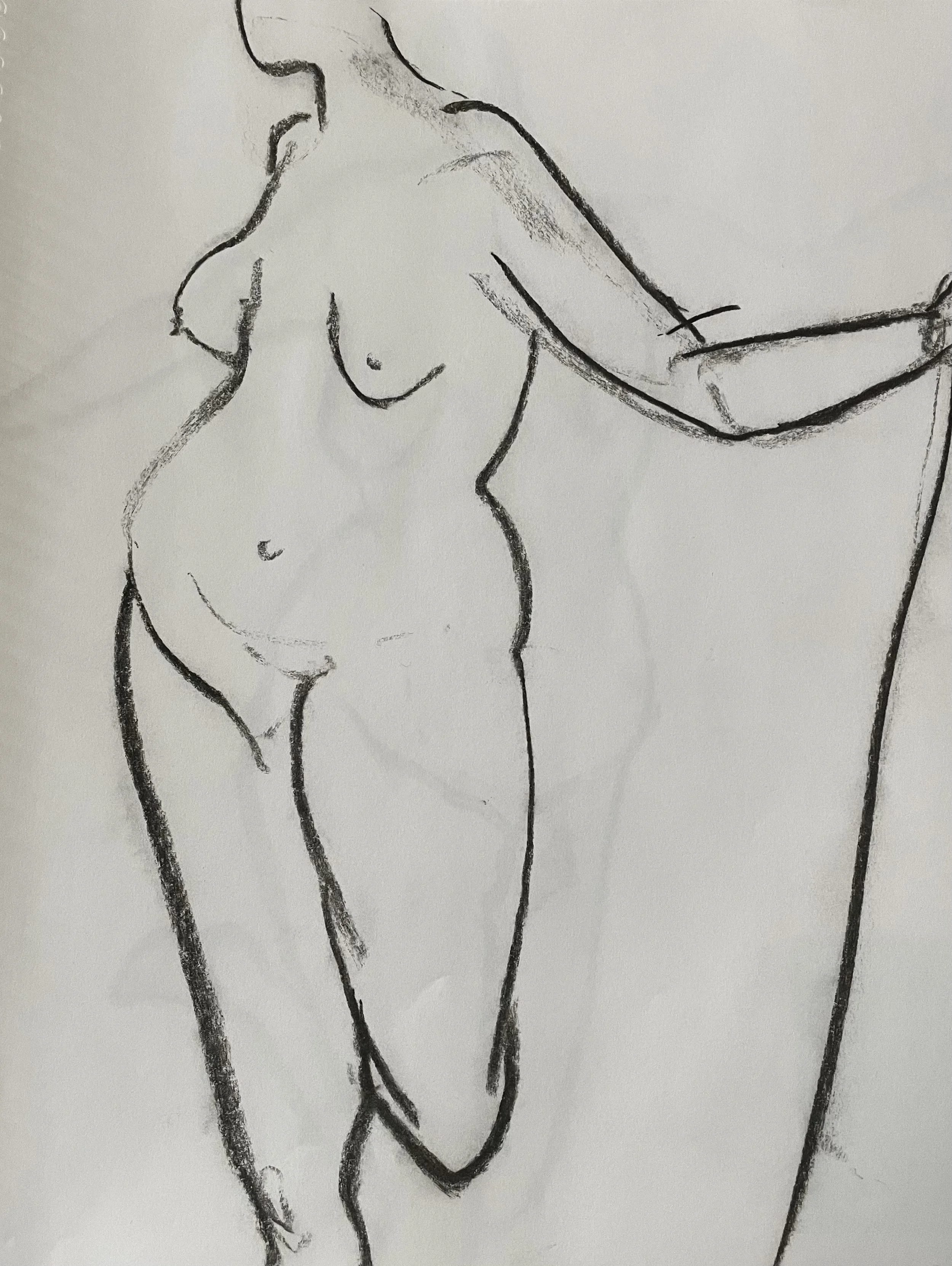This is a small selection of croquis (quick life drawings) of 2 or 5 minute poses—an important preparatory part of my practice.