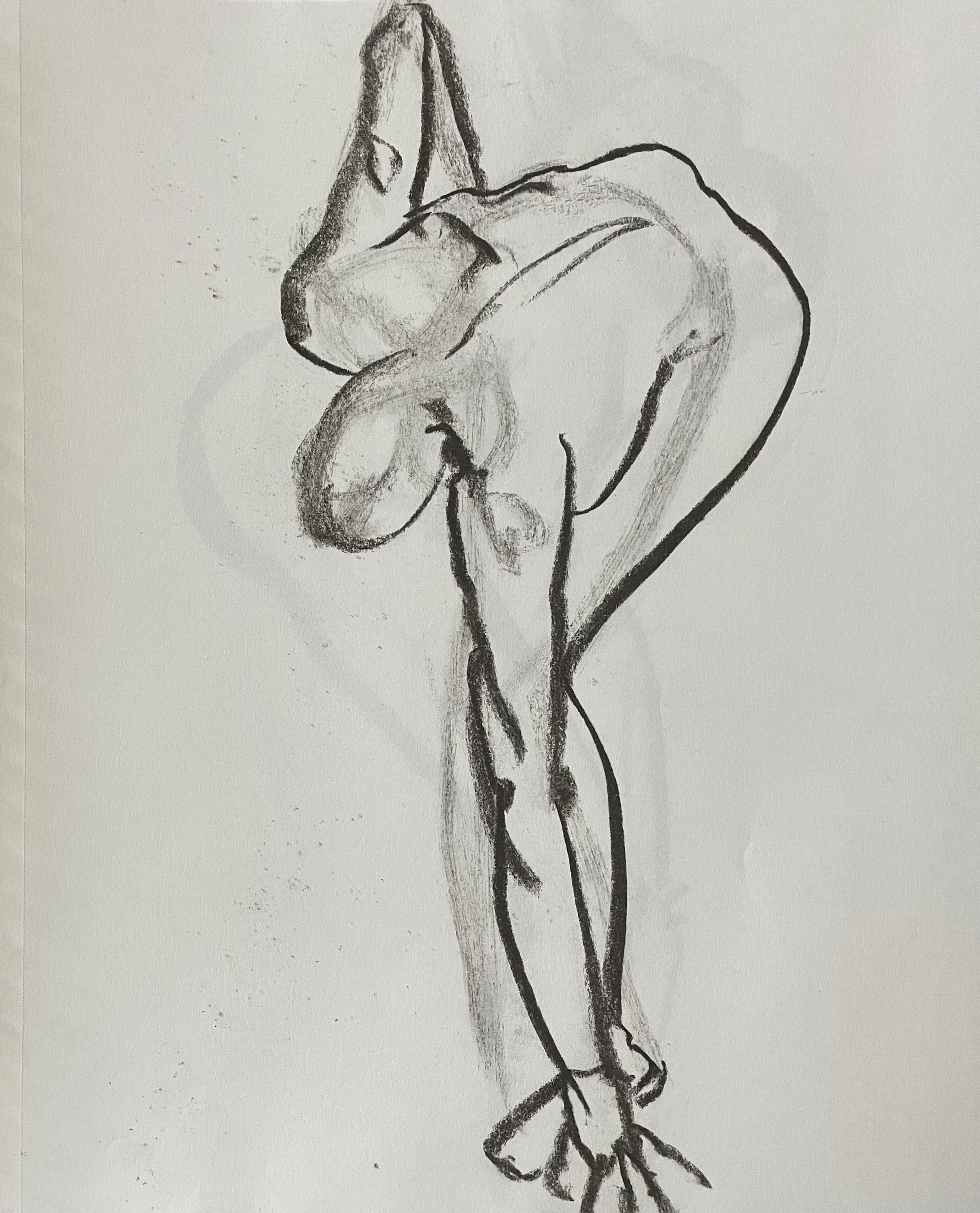 This is a small selection of croquis (quick life drawings) of 2 or 5 minute poses—an important preparatory part of my practice.